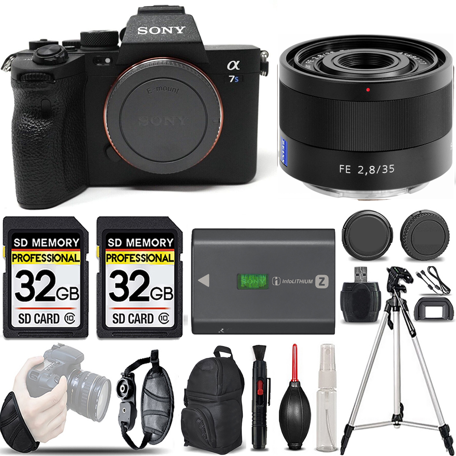 a7S III Mirrorless Camera + 35mm f/2.8 ZA Lens + Extra Battery + 64GB - Kit *FREE SHIPPING*