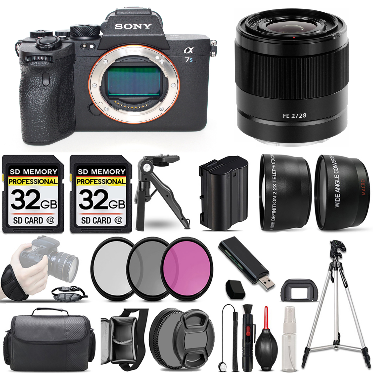 a7S III Mirrorless Camera + 28mm f/2 Lens + 3 Piece Filter Set + 64GB + Bag & More! *FREE SHIPPING*