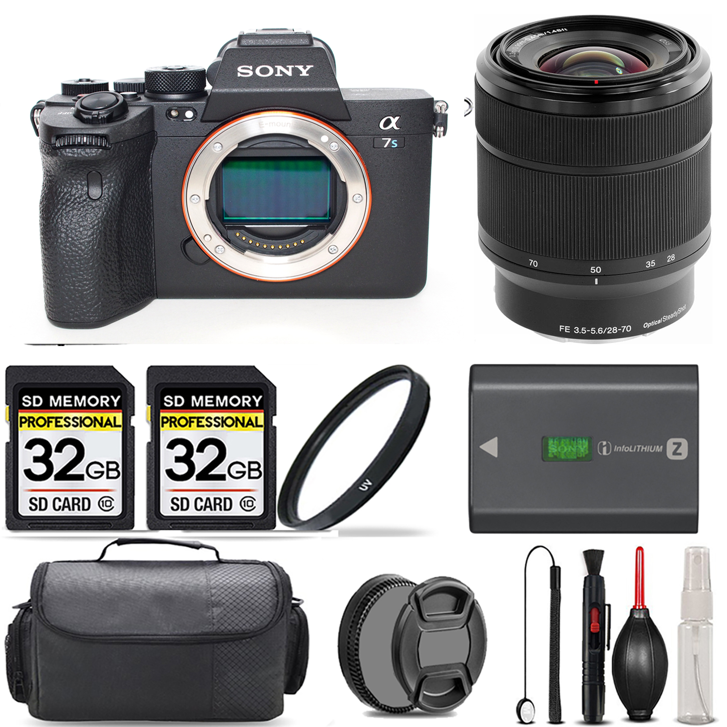a7S III Mirrorless Camera + 28-70mm Lens + 28mm f/2 Lens + UV Filter + 64GB & More! *FREE SHIPPING*