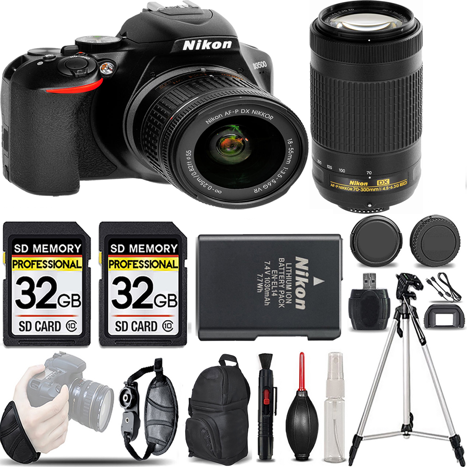 Nikon D3500 DSLR Camera with 18-55mm Lens Bundl e 