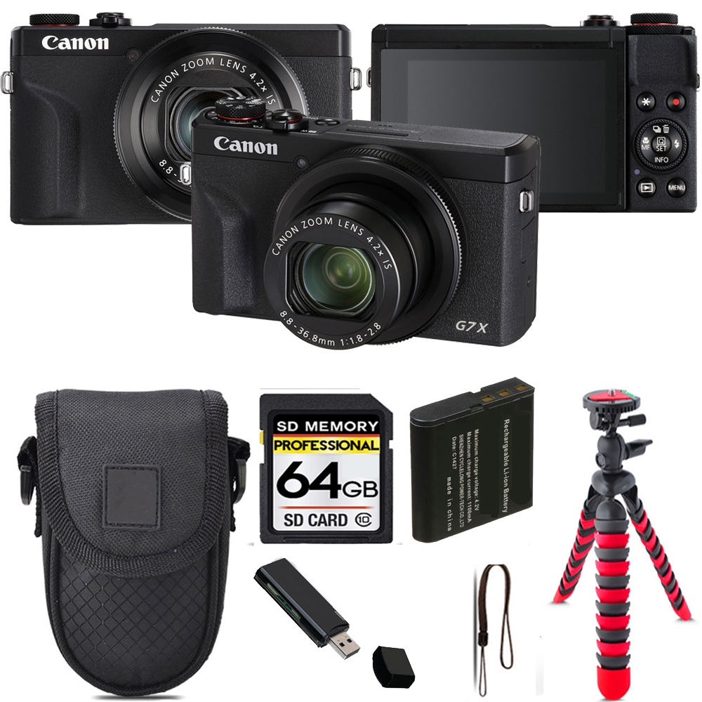 Canon Powershot G7X Mark III Point & Shoot Digital Camera + Accessory  Bundle + One Stop Shop Cloth