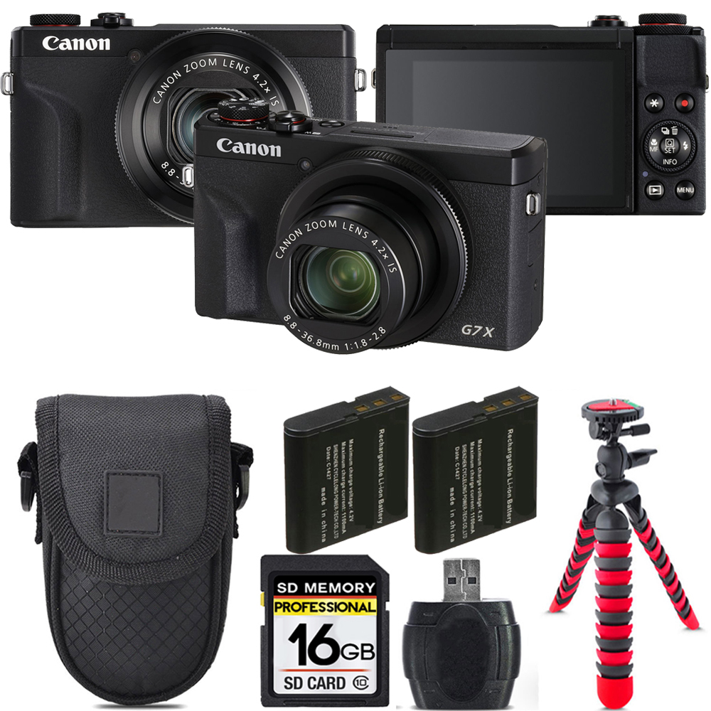 PowerShot G7 X Mark III Camera (Black) + Extra Battery + Tripod + Case -16GB *FREE SHIPPING*