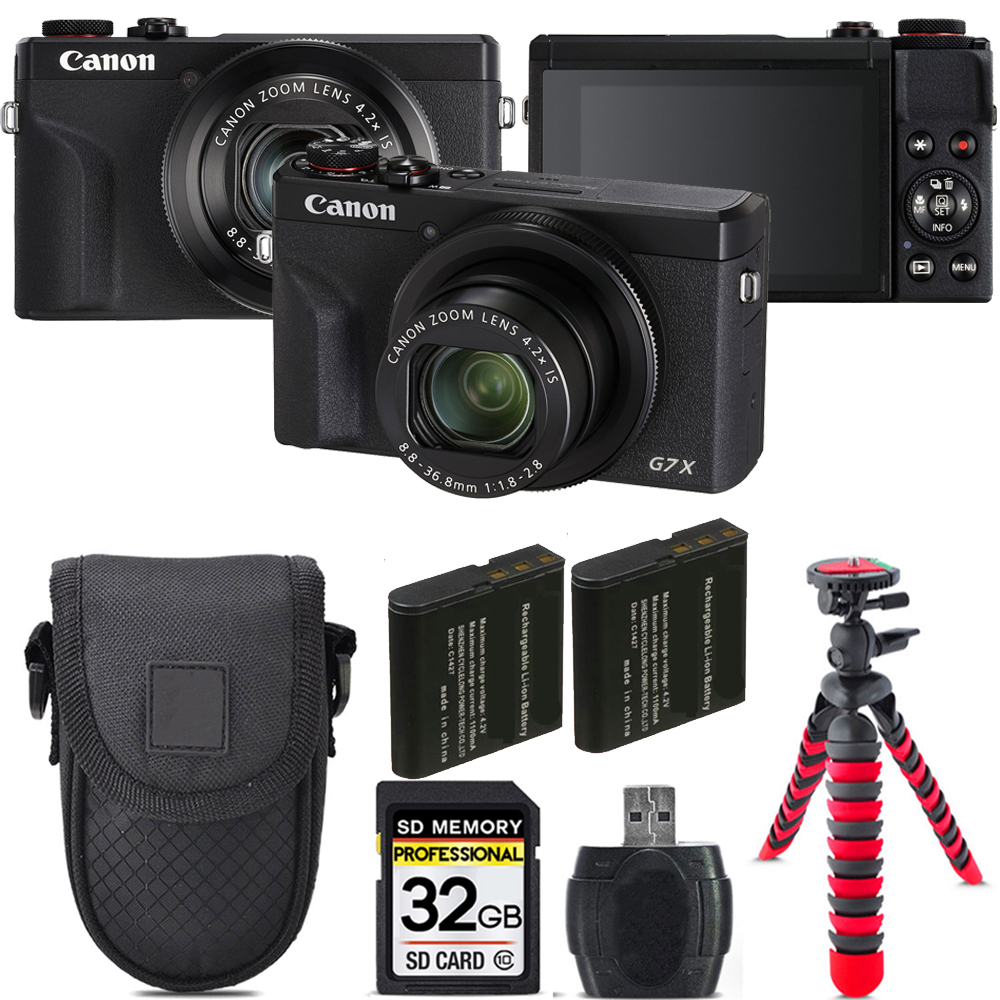 PowerShot G7 X Mark III Camera (Black) + Extra Battery + Tripod + Case - 32GB *FREE SHIPPING*