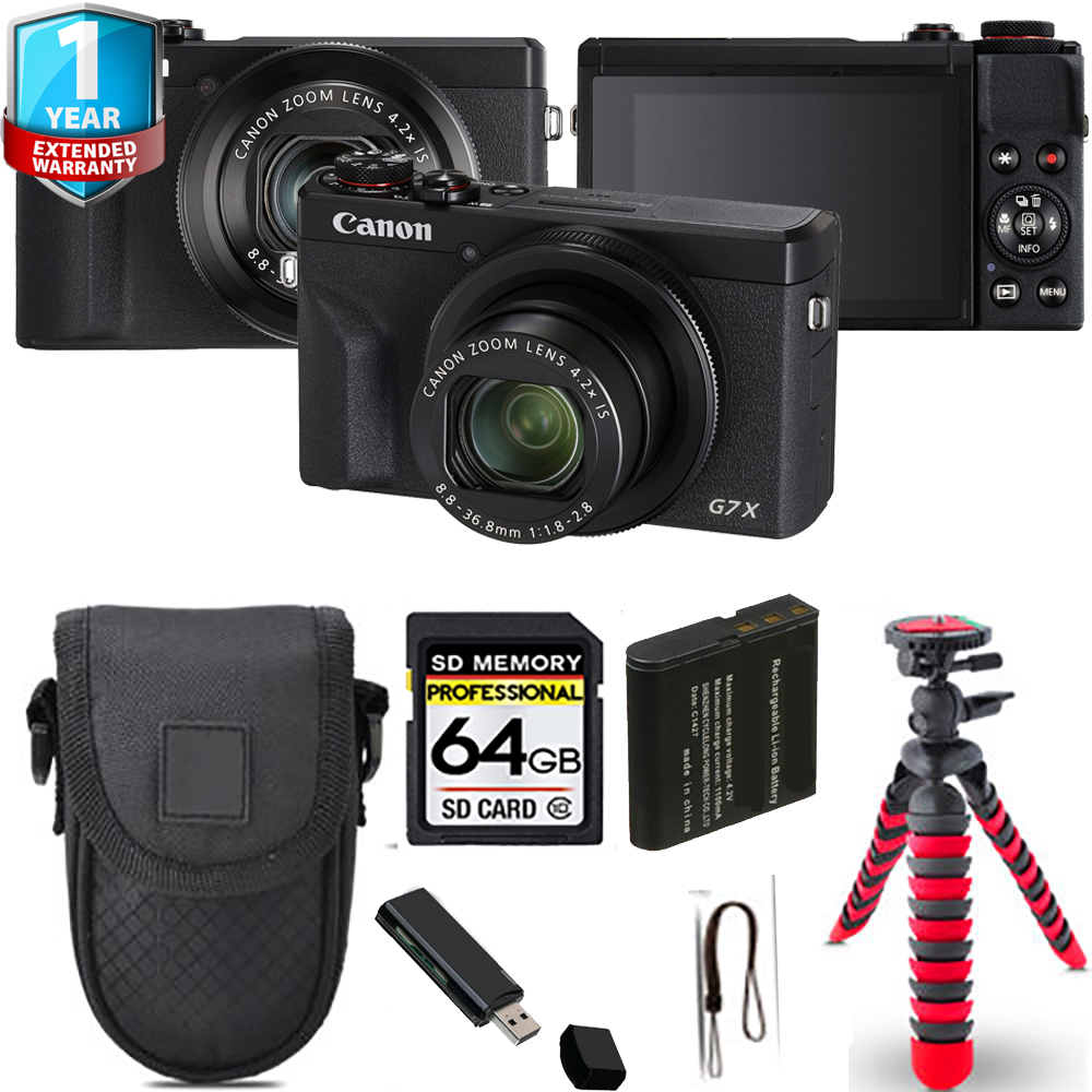 PowerShot G7 X Mark III (Black) + Spider Tripod + 1 Year Extended Warranty - 64GB *FREE SHIPPING*