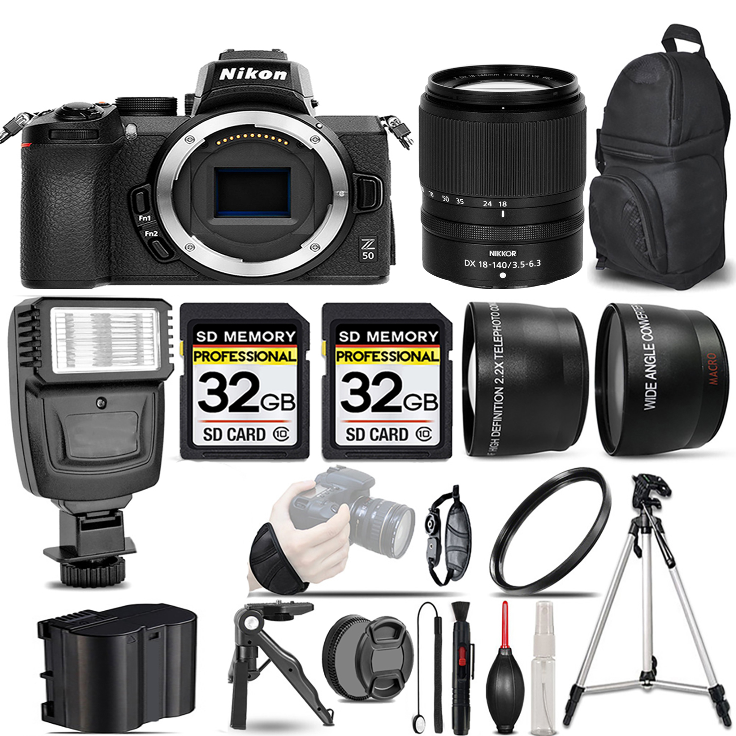 Z50 Mirrorless Camera + 18-140mm f/3.5-6.3 VR Lens + Flash + 64GB -  Kit *FREE SHIPPING*