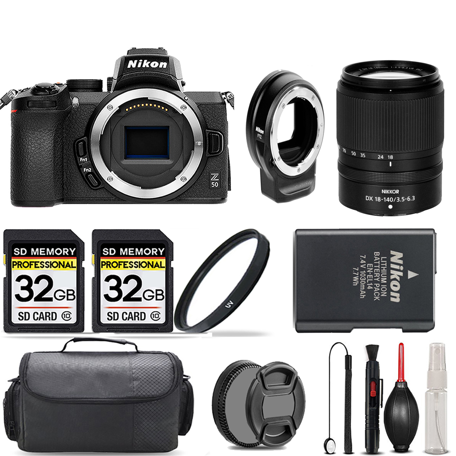 Z50 Mirrorless Camera + 18-140mm VR Lens + FTZ Adapter + UV Filter & More! *FREE SHIPPING*