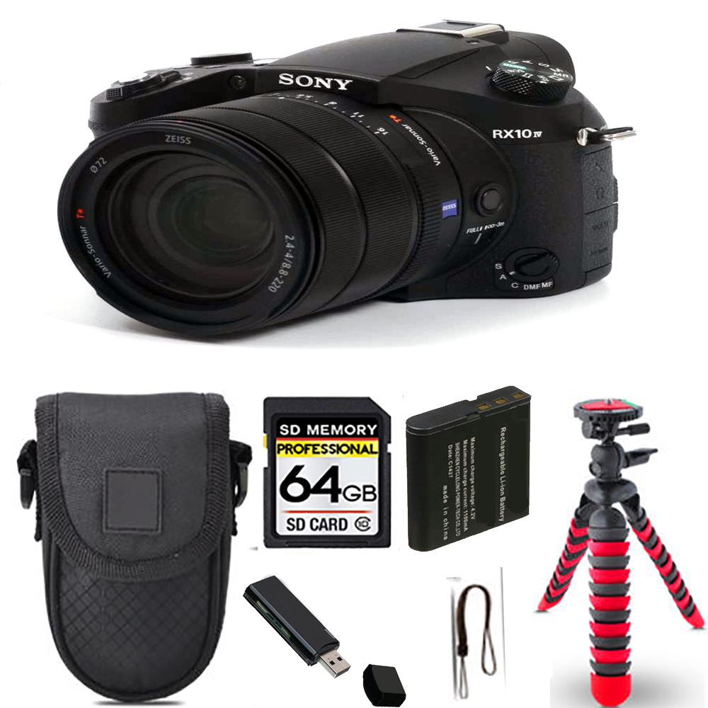 Cyber-shot DSC-RX10 IV Digital Camera + Spider Tripod + Case - 64GB Kit *FREE SHIPPING*