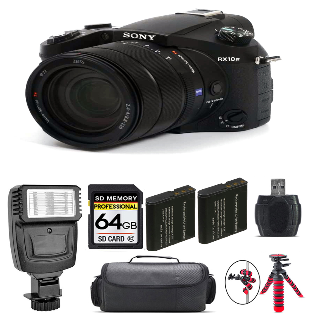 Cyber-shot DSC-RX10 IV Digital Camera + Extra Battery + Flash - 64GB Kit *FREE SHIPPING*