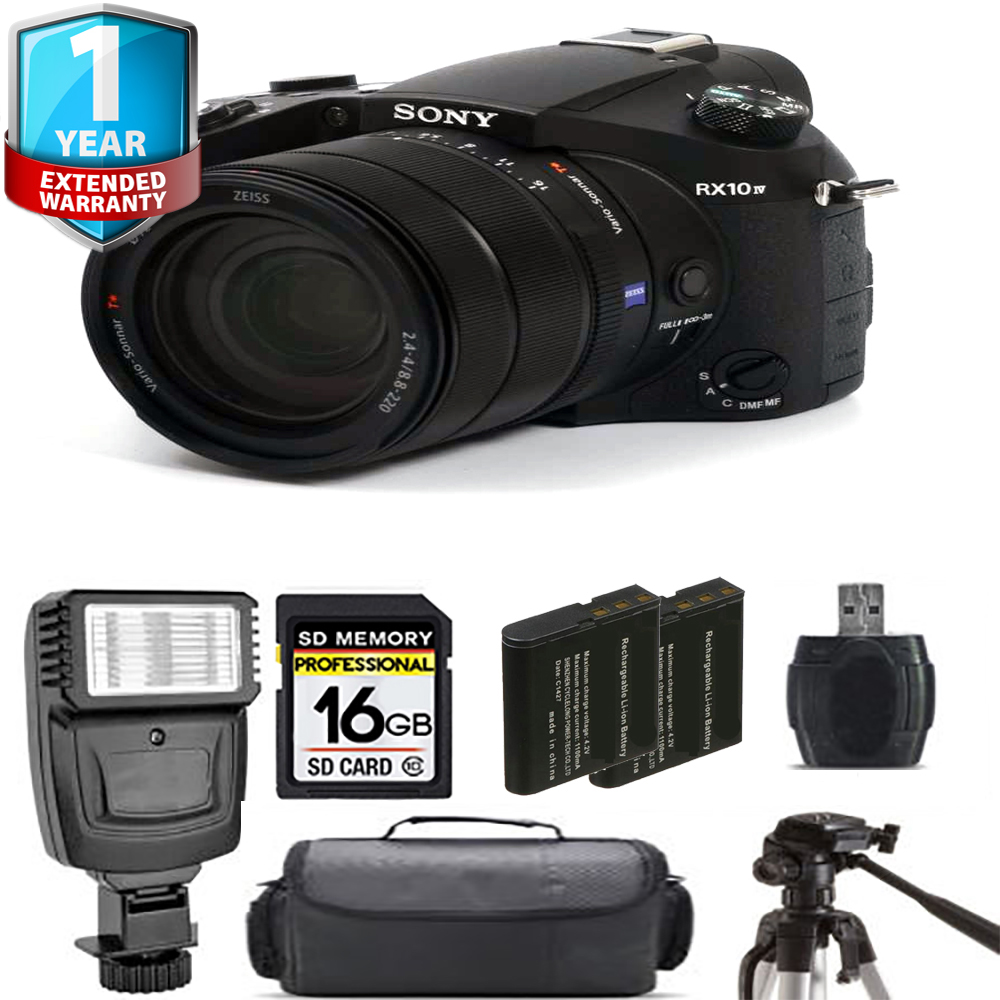 Cyber-shot DSC-RX10 IV Digital Camera + Extra Battery + Flash + 1 Year Extended Warranty *FREE SHIPPING*