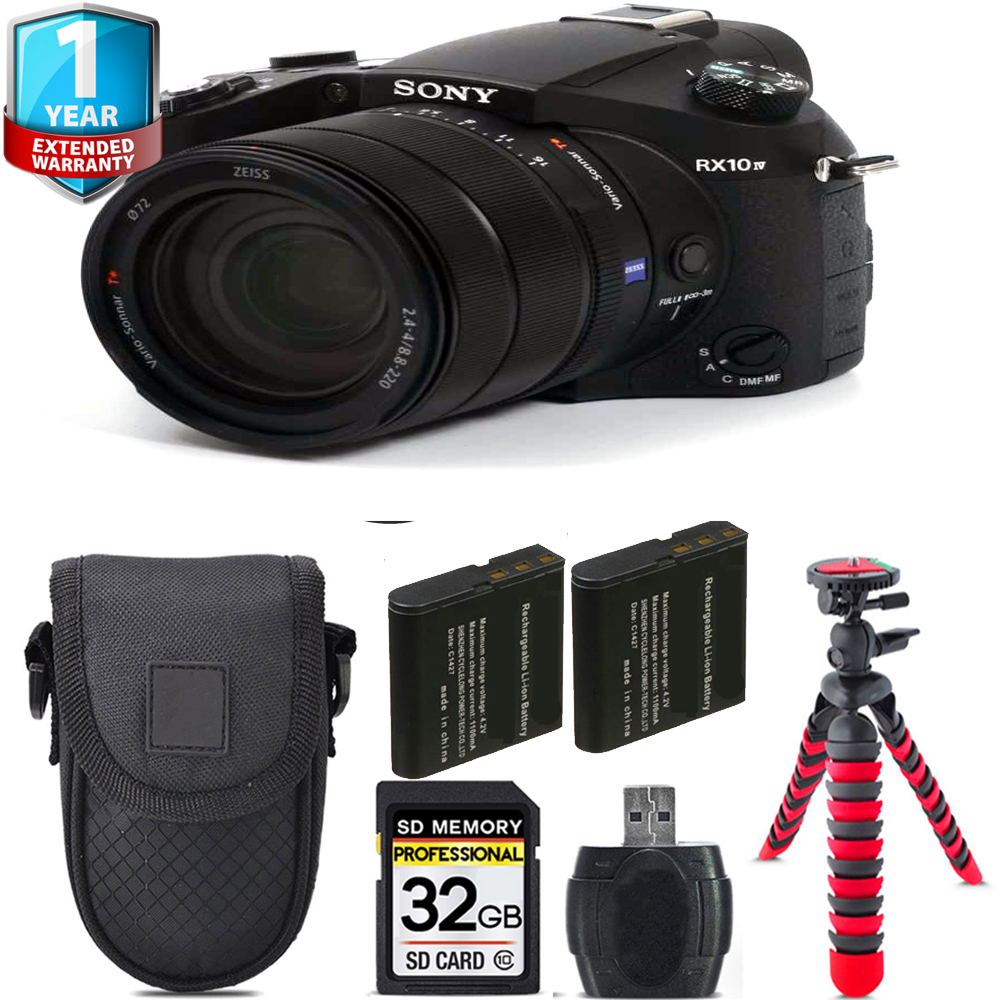 Cyber-shot DSC-RX10 IV Digital Camera + 1 Year Extended Warranty + Tripod + Case - 32GB *FREE SHIPPING*
