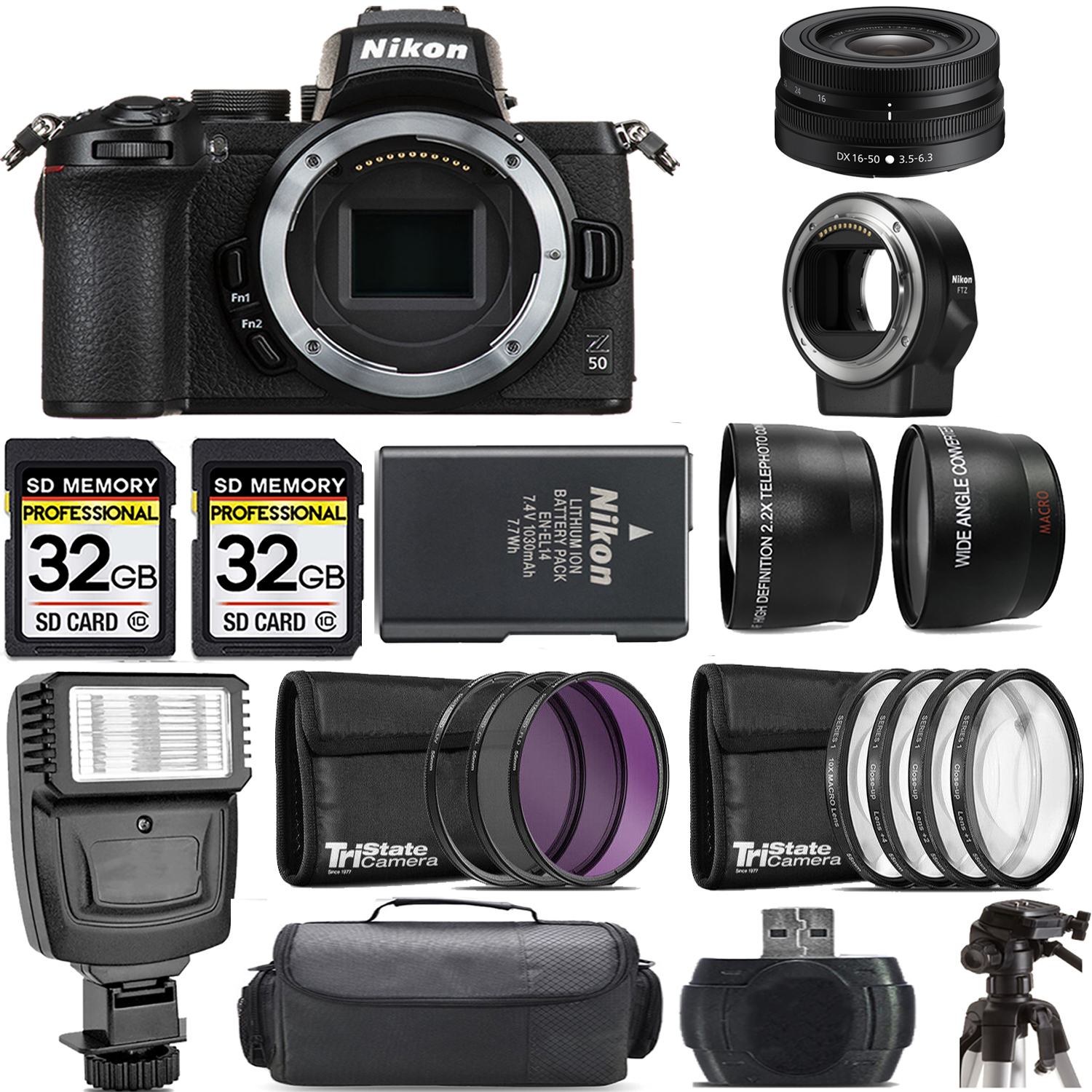 Z50 Mirrorless Camera + 16-50mm f/3.5-6.3 VR Lens + FTZ Adapter + Flash - Kit *FREE SHIPPING*