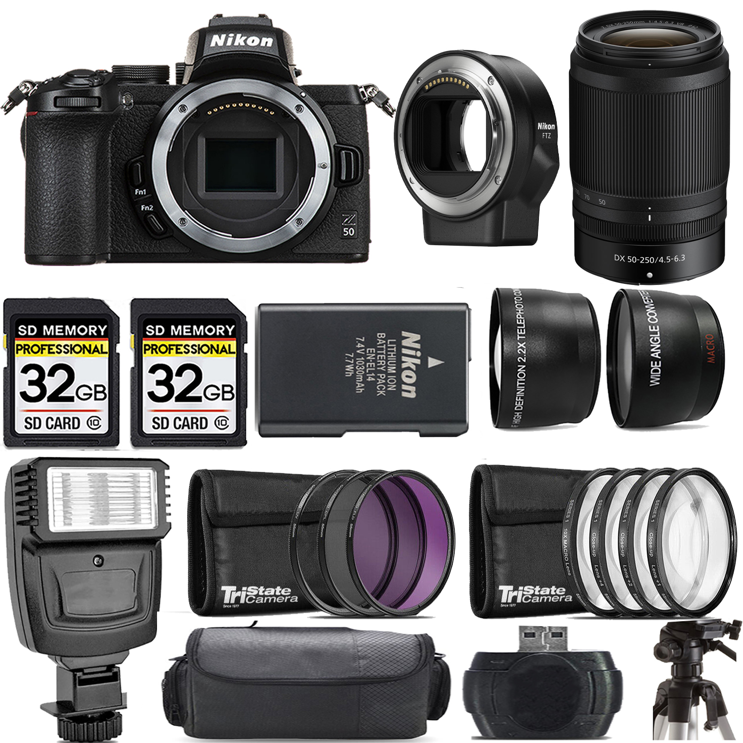 Z50 Mirrorless Camera + 50-250mm f/4.5-6.3 VR Lens + FTZ Adapter + Flash - Kit *FREE SHIPPING*