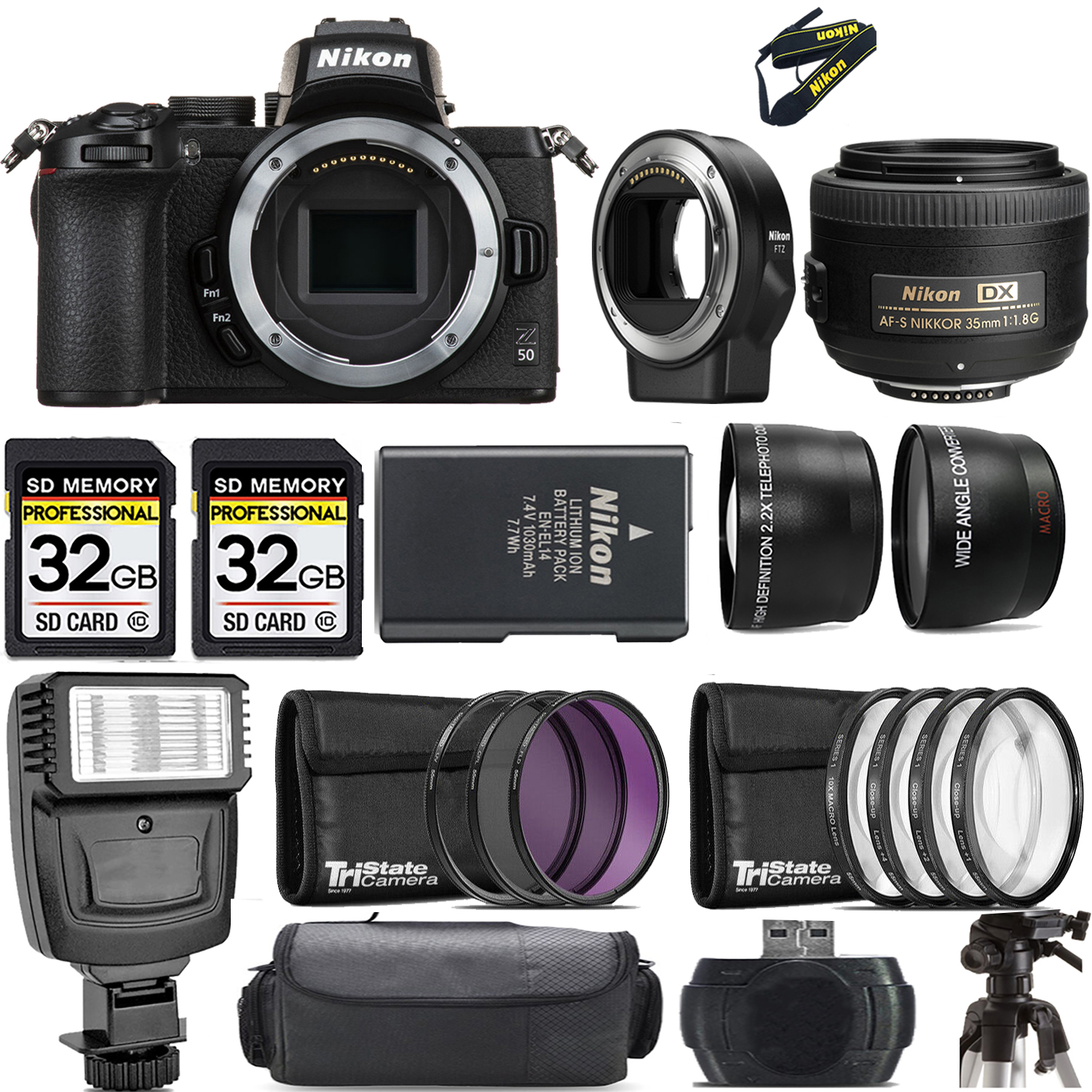 Z50 Mirrorless Camera + 35mm f/1.8 G Lens + FTZ Adapter + Flash - Kit *FREE SHIPPING*