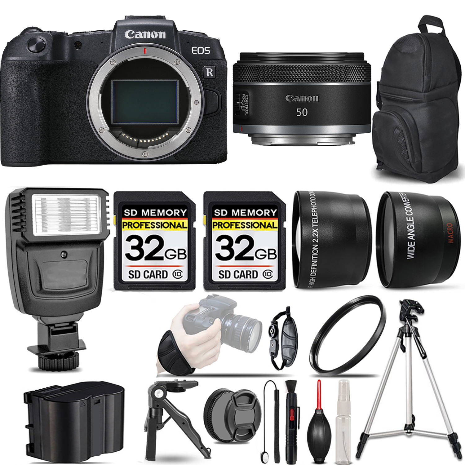 EOS RP Mirrorless Camera + 50mm f/1.8 STM Lens + Flash + 64GB - Kit *FREE SHIPPING*
