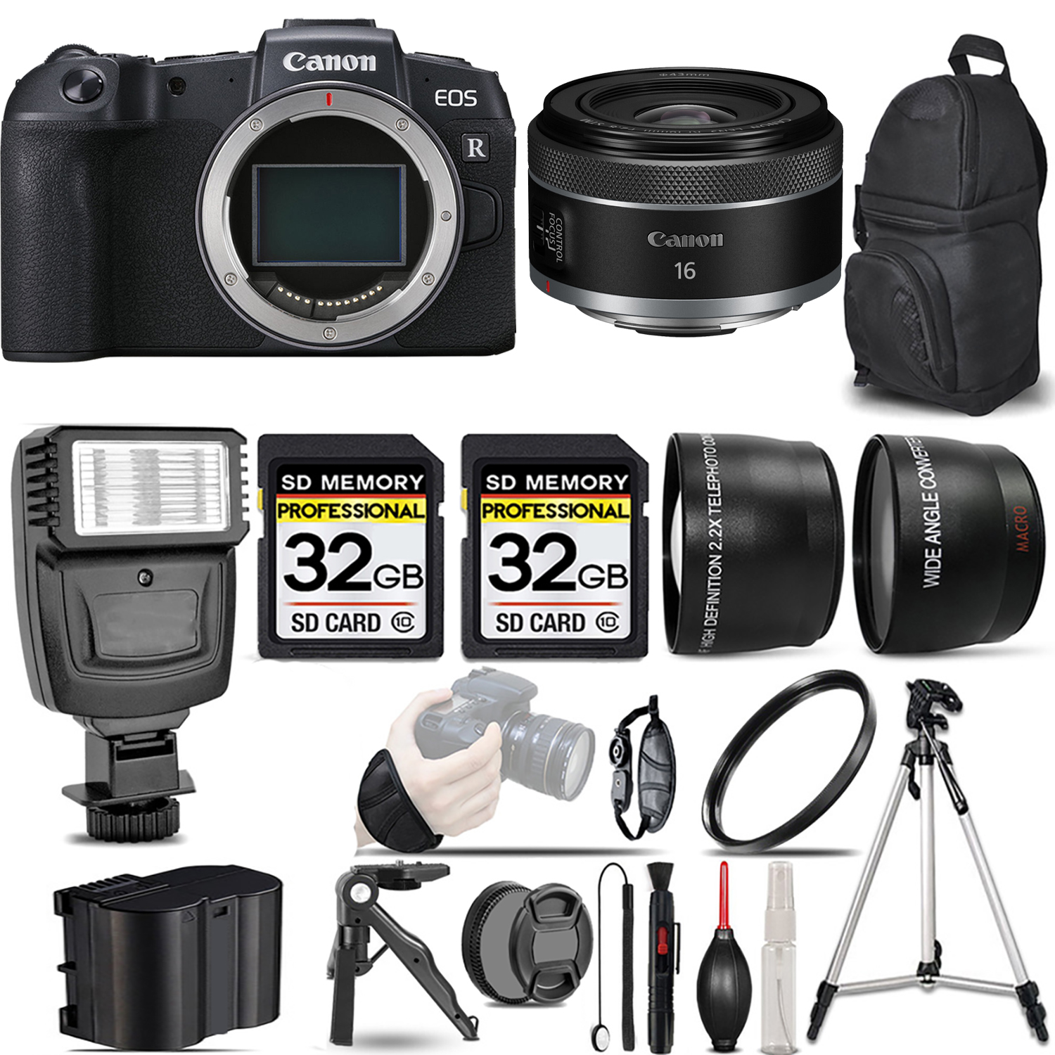 EOS RP Mirrorless Camera + 16mm f/2.8 STM Lens + Flash + 64GB - Kit *FREE SHIPPING*
