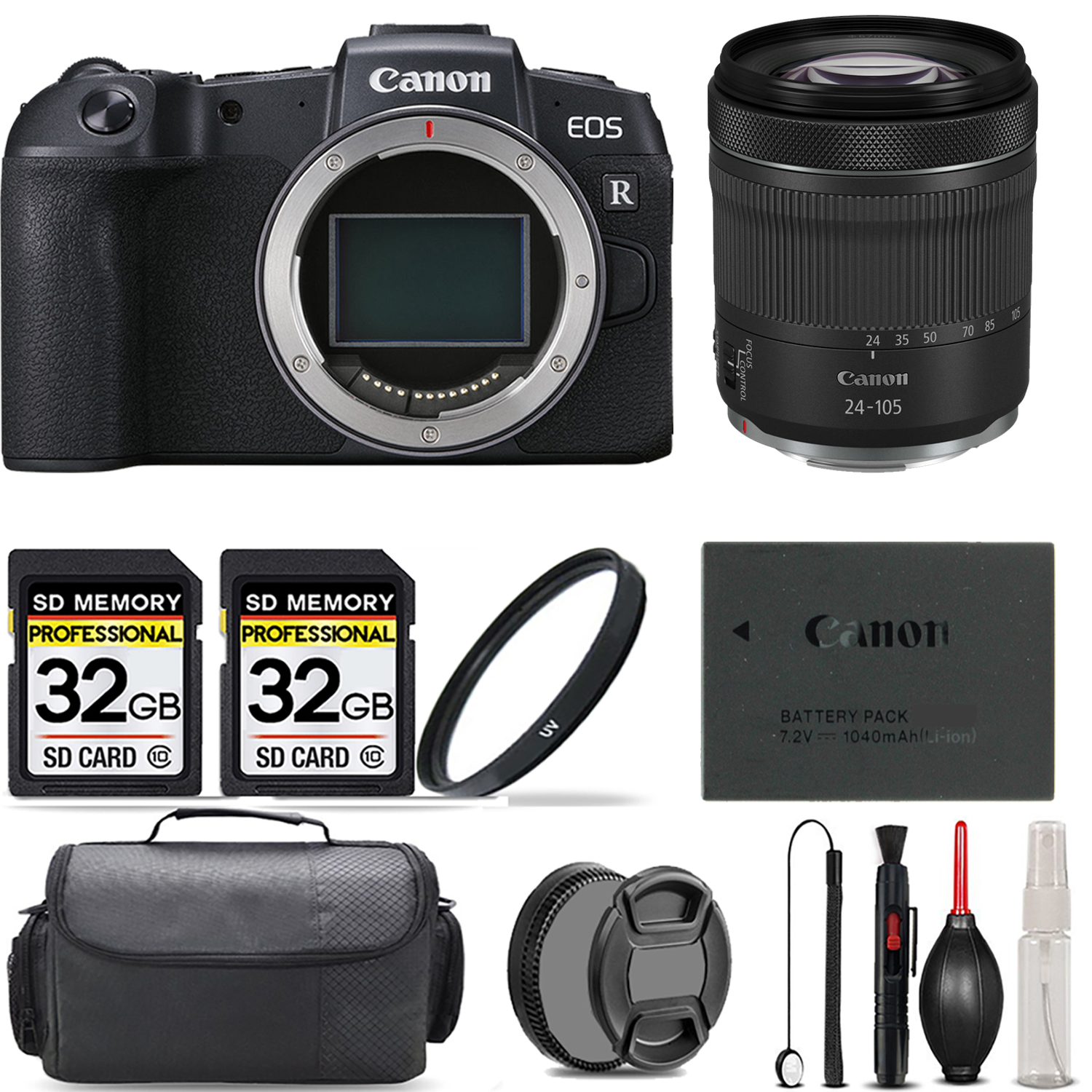 EOS RP Camera + 24-105mm IS STM Lens + UV Filter + 64GB + Bag & More! *FREE SHIPPING*