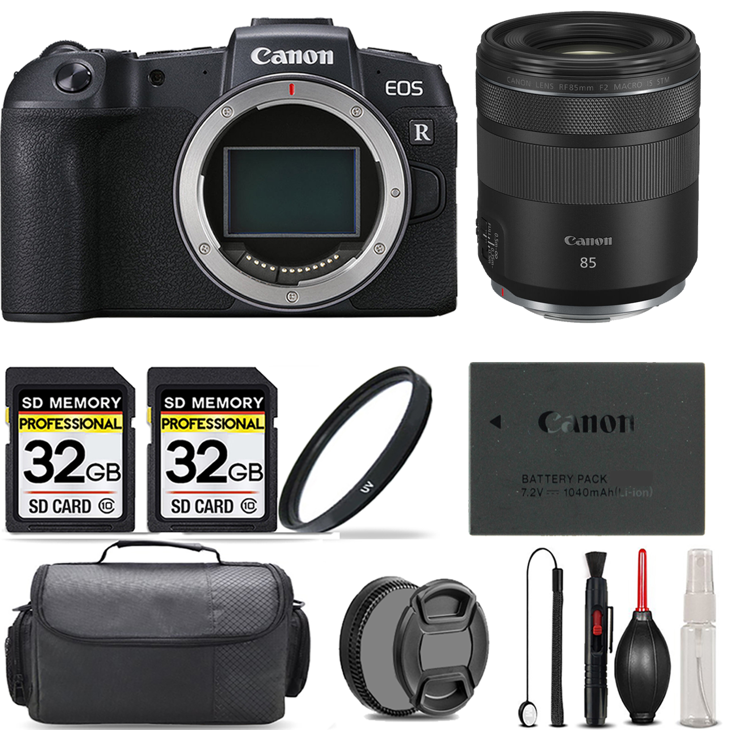 EOS RP Camera + 85mm IS STM Lens + UV Filter + 64GB + Bag & More! *FREE SHIPPING*