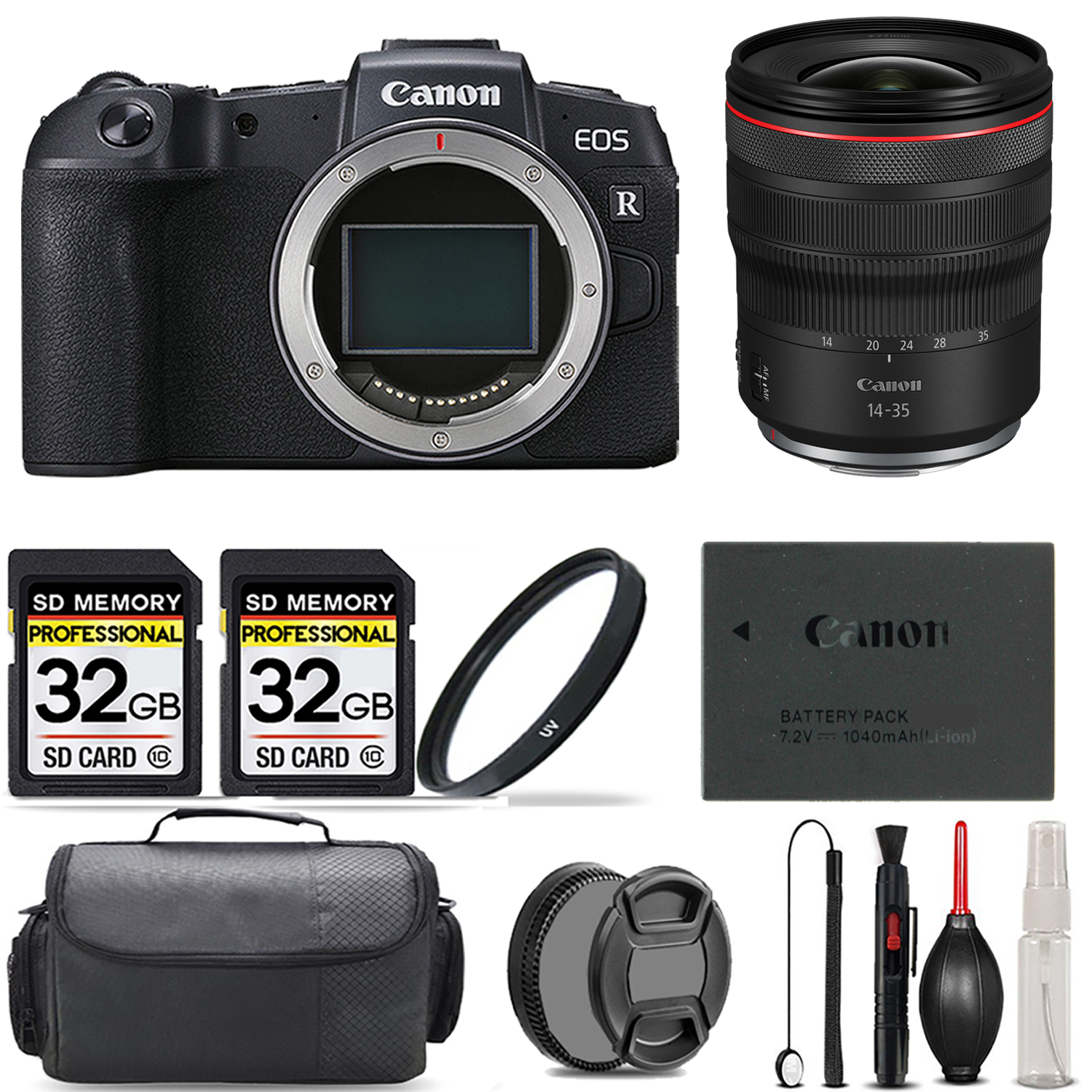 EOS RP Camera + 14- 35mm L IS USM Lens + UV Filter + 64GB + Bag & More! *FREE SHIPPING*