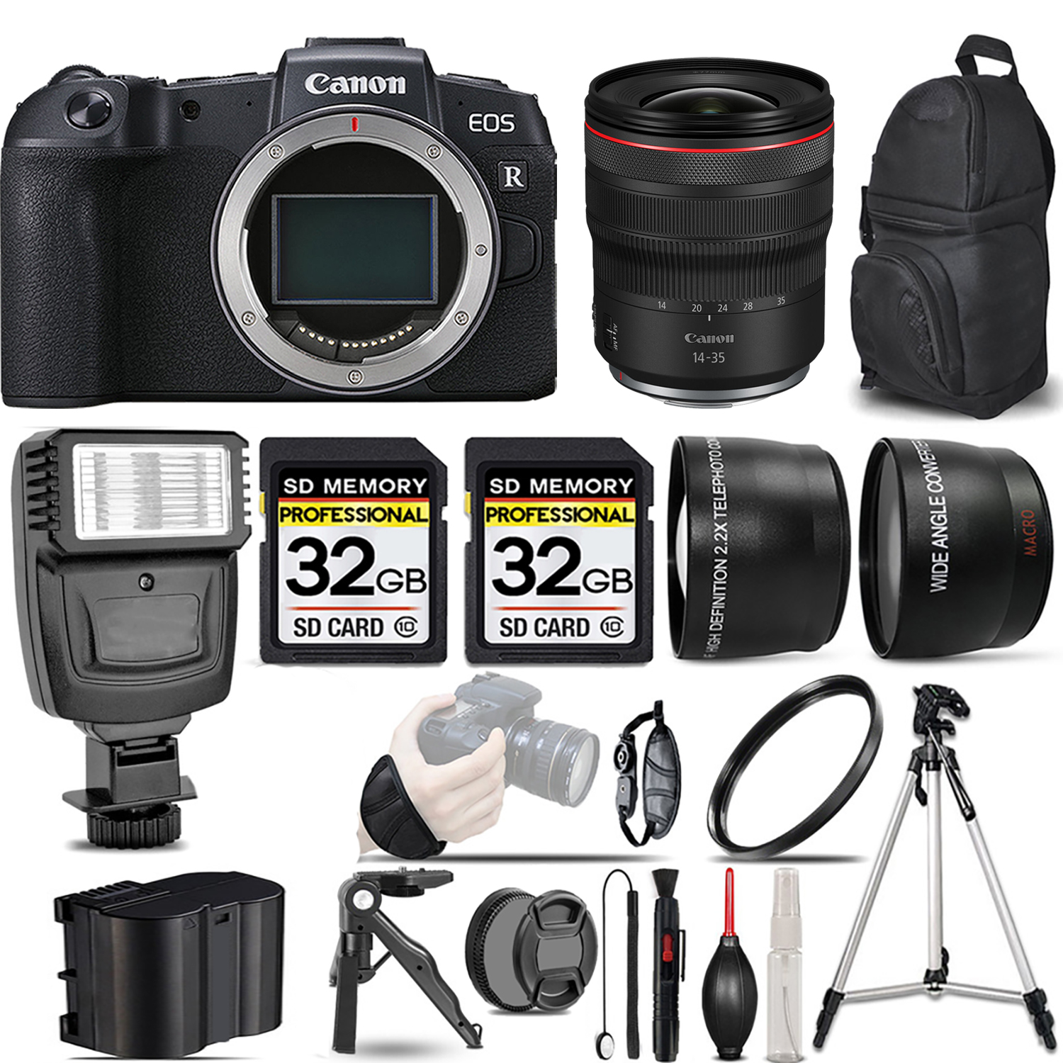 EOS RP Mirrorless Camera + 14- 35mm f/4 L IS USM Lens + Flash + 64GB - Kit *FREE SHIPPING*