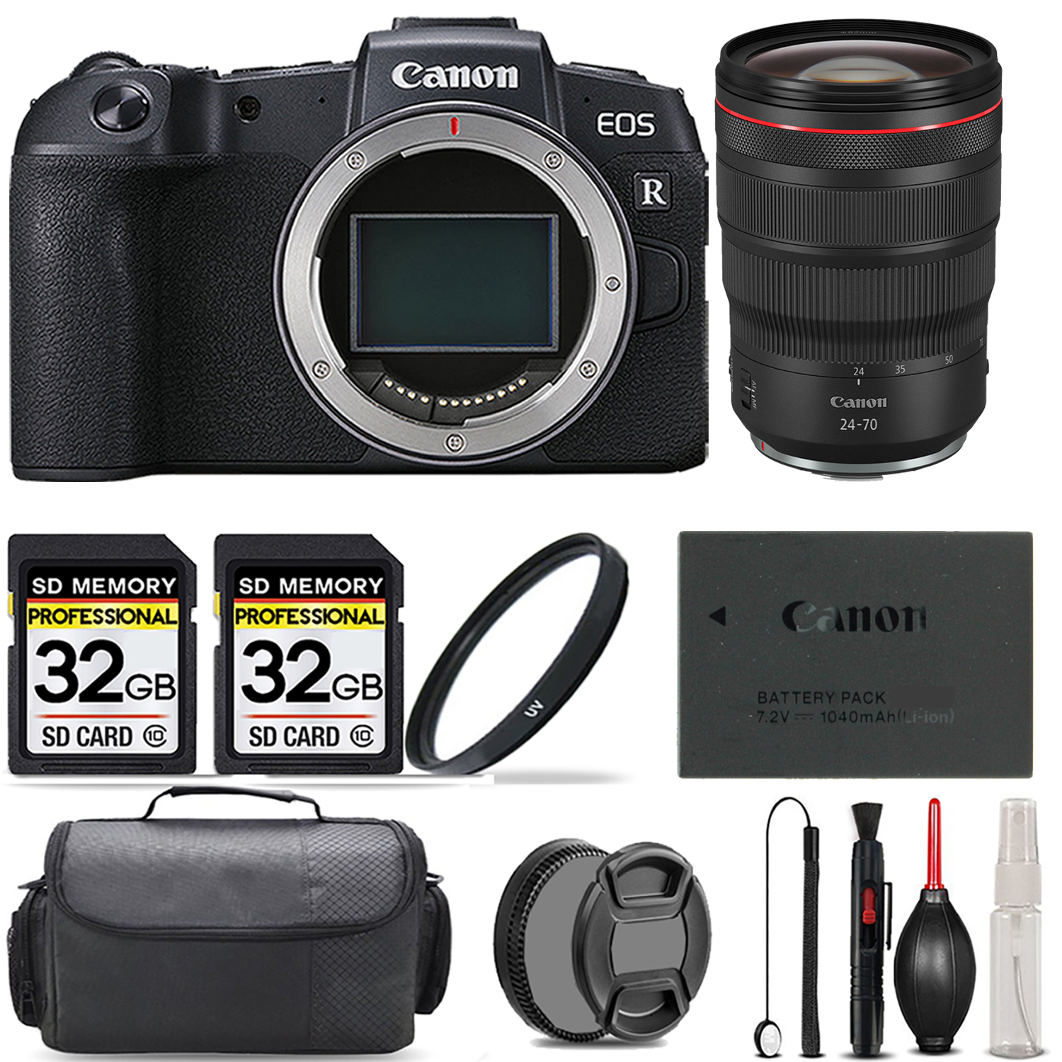 EOS RP Camera + 24-70mm L IS USM Lens + UV Filter + 64GB + Bag & More! *FREE SHIPPING*