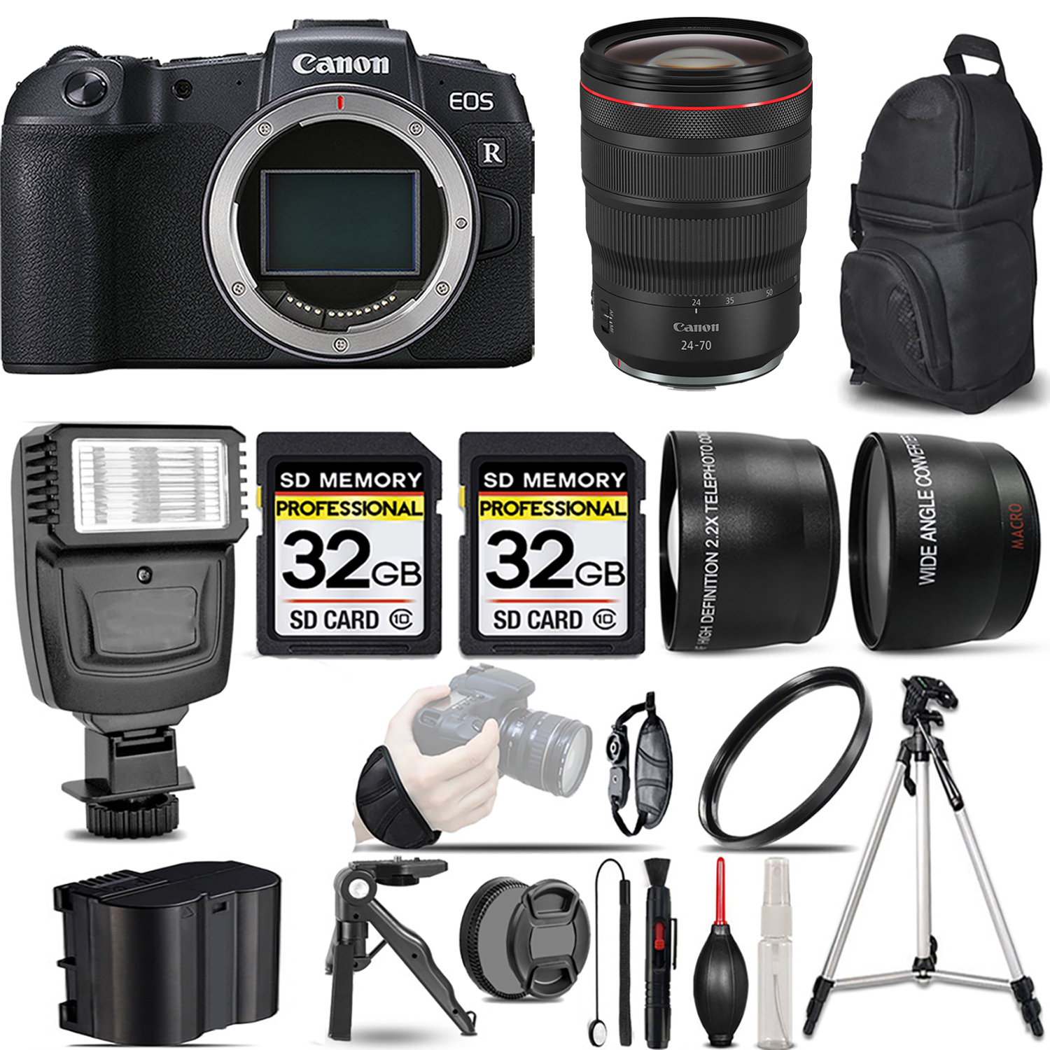 EOS RP Mirrorless Camera + 24-70mm f/2.8 L IS USM Lens + Flash + 64GB - Kit *FREE SHIPPING*