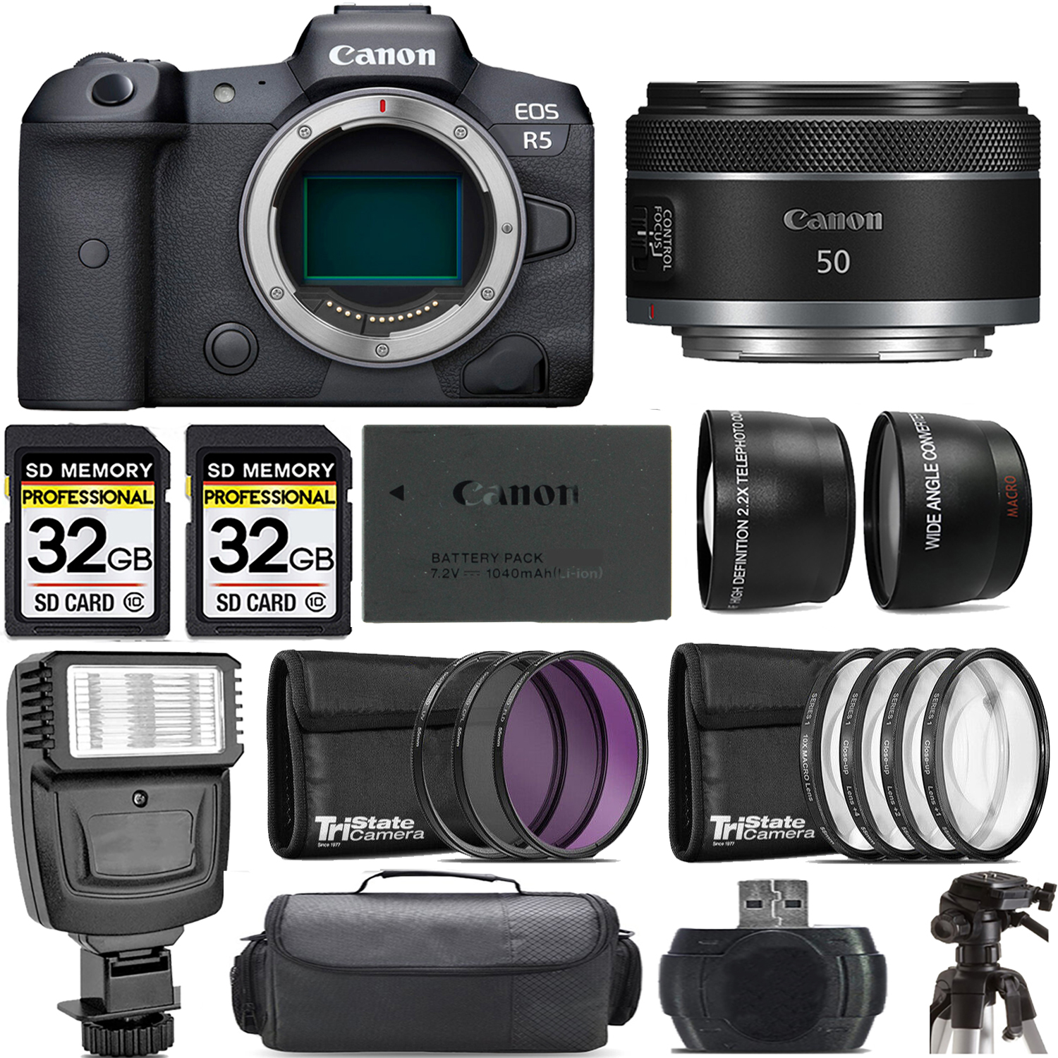 EOS R5 Mirrorless Camera + 50mm f/1.8 STM Lens + Flash - Kit *FREE SHIPPING*