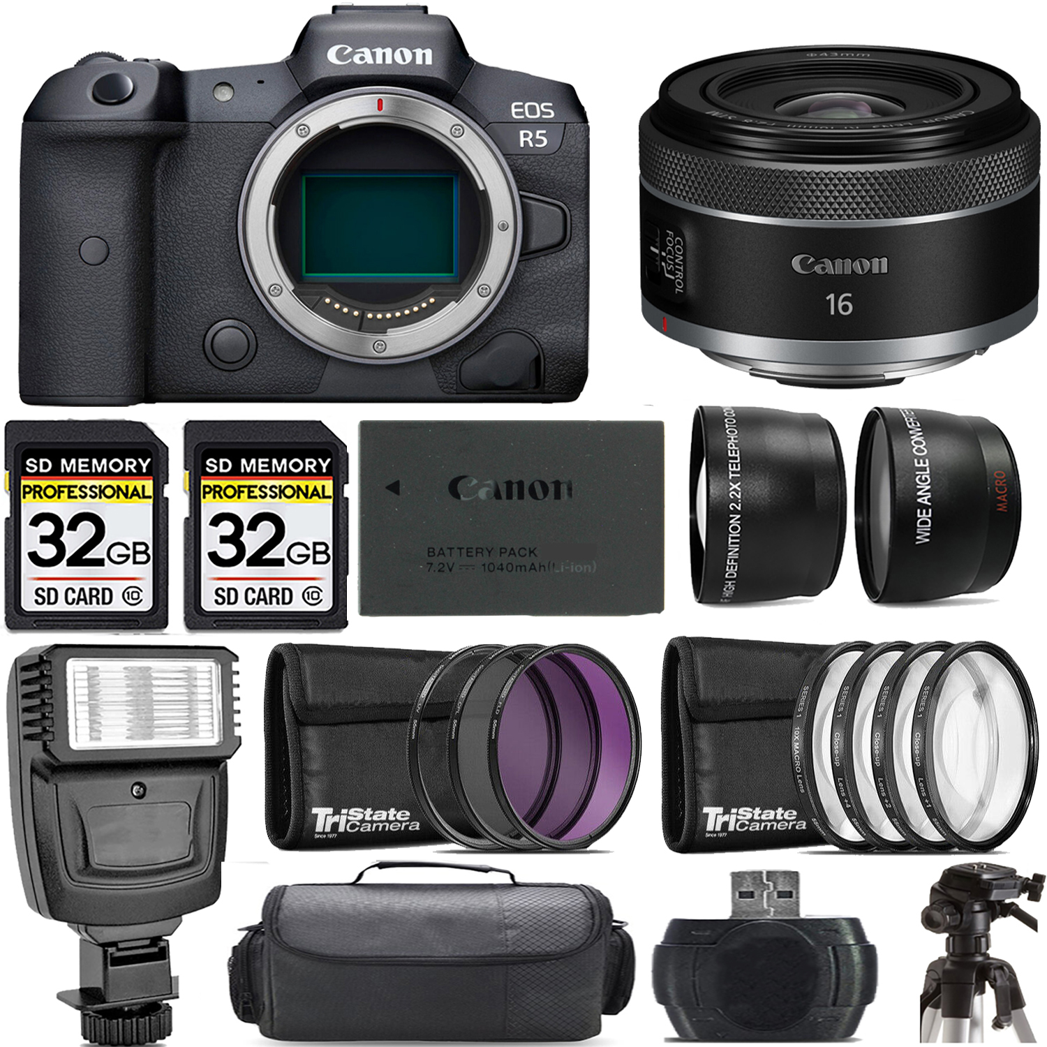 EOS R5 Mirrorless Camera + 16mm f/2.8 STM Lens + Flash - Kit *FREE SHIPPING*