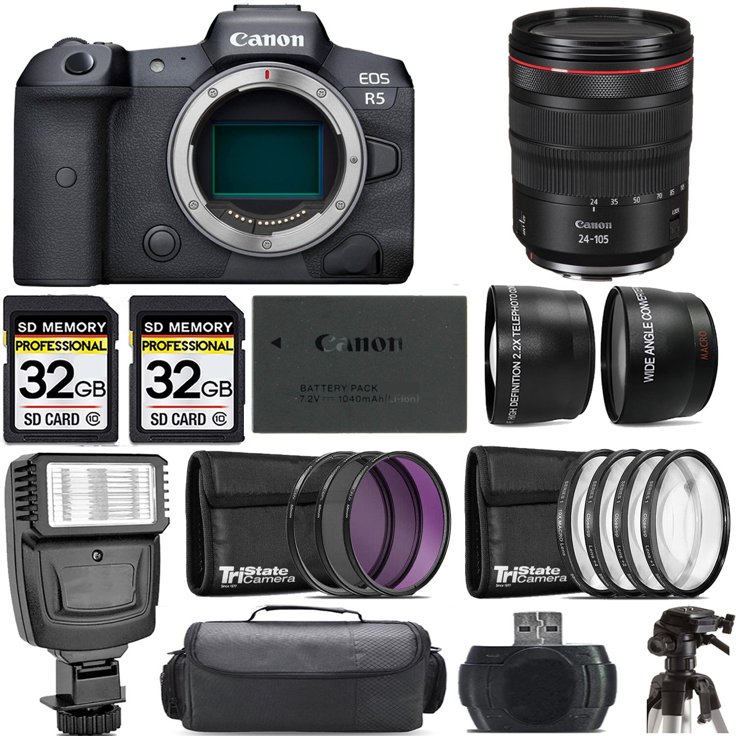 EOS R5 Mirrorless Camera + 24-105mm f/4 L IS USM Lens + Flash - Kit *FREE SHIPPING*