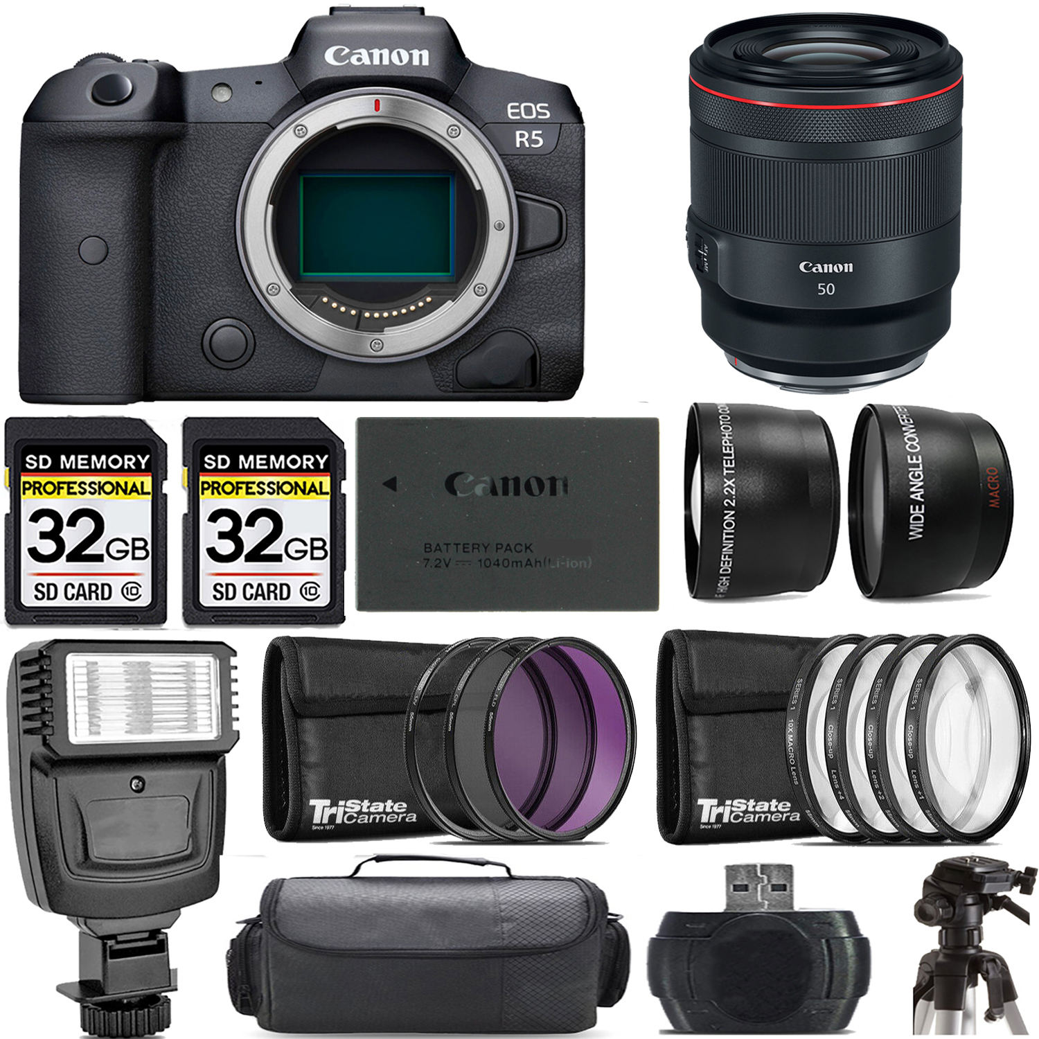 EOS R5 Mirrorless Camera + 50mm f/1.2 L USM Lens + Flash - Kit *FREE SHIPPING*