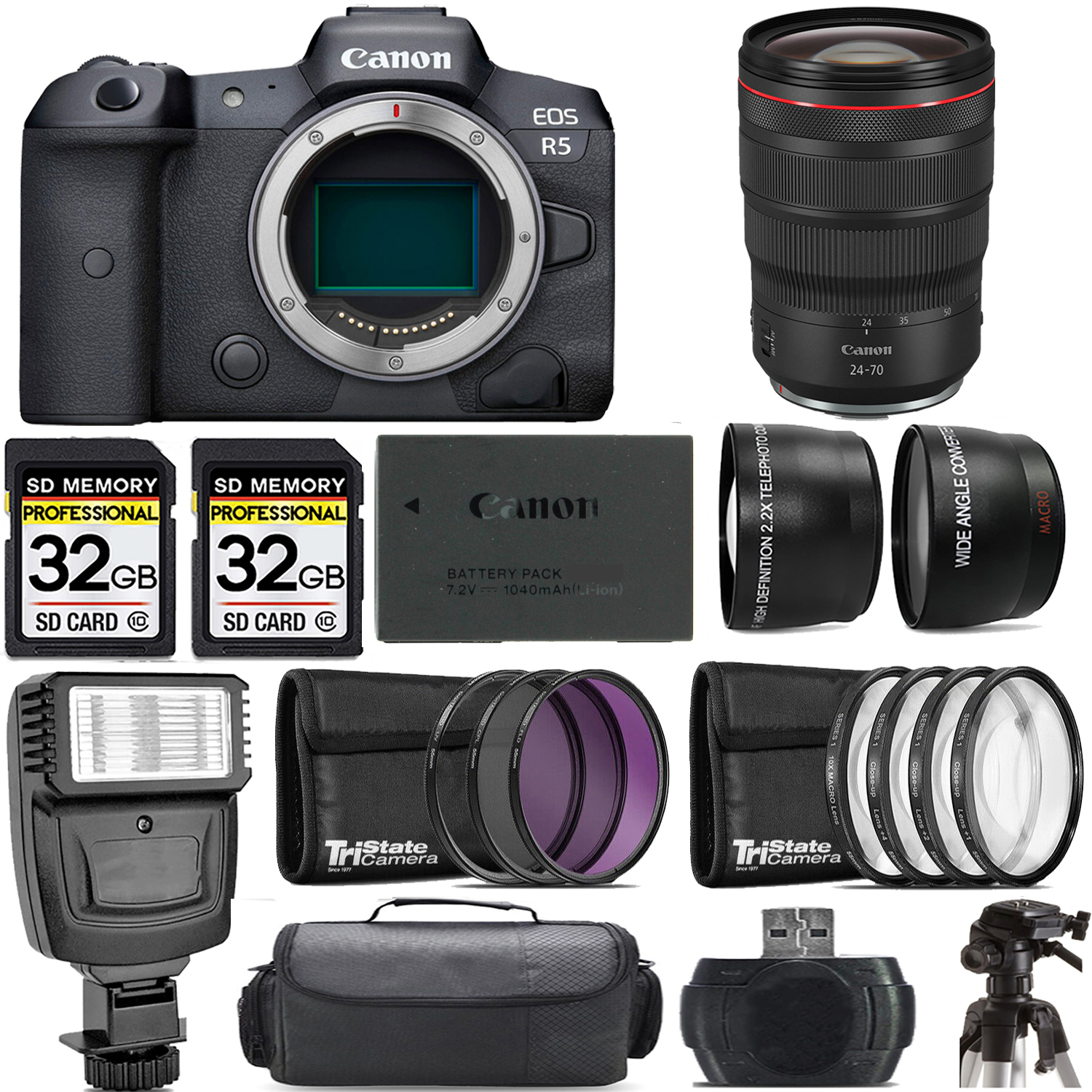 EOS R5 Mirrorless Camera + 24-70mm f/2.8 L IS USM Lens + Flash - Kit *FREE SHIPPING*