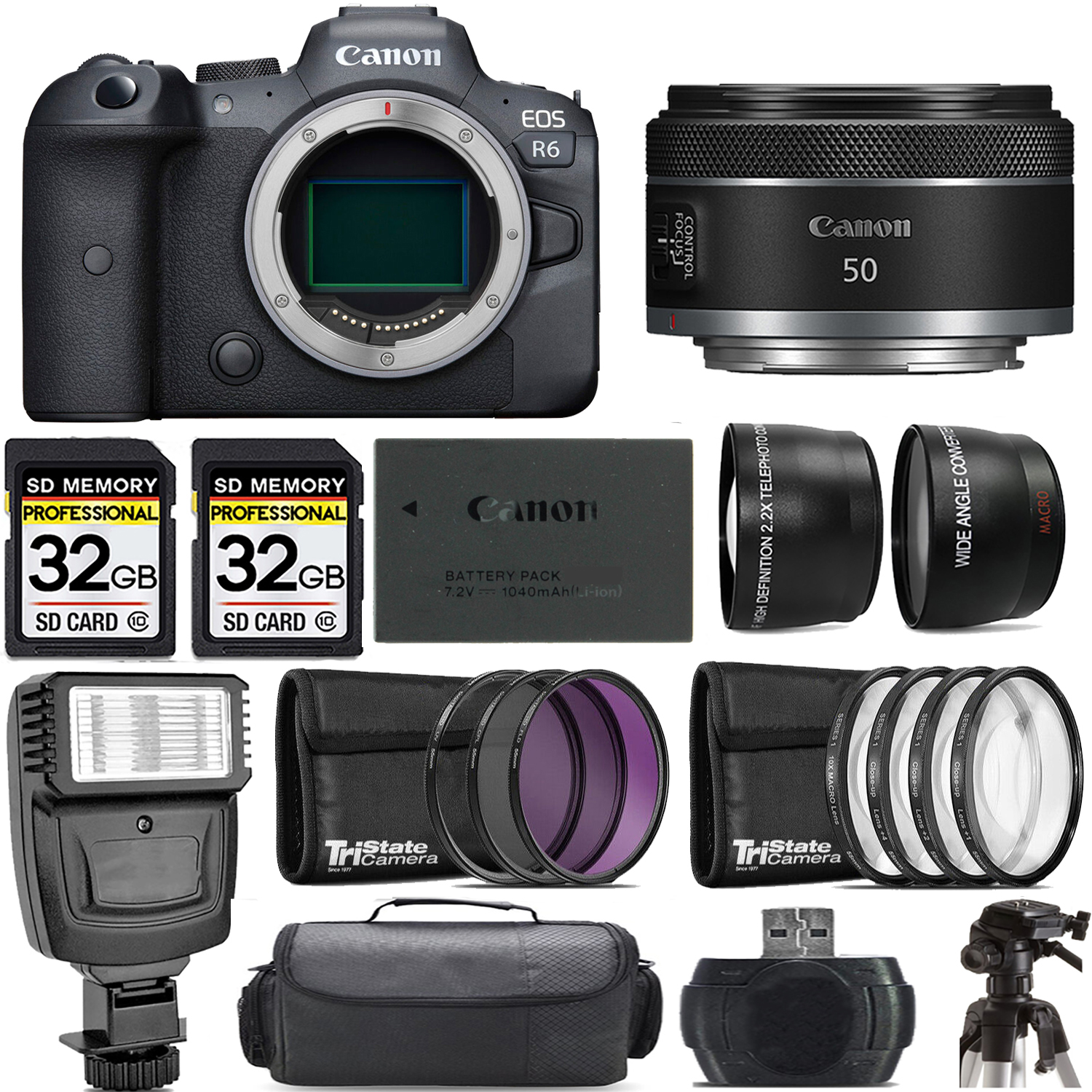 EOS R6 Mirrorless Camera + 50mm f/1.8 STM Lens + Flash - Kit *FREE SHIPPING*