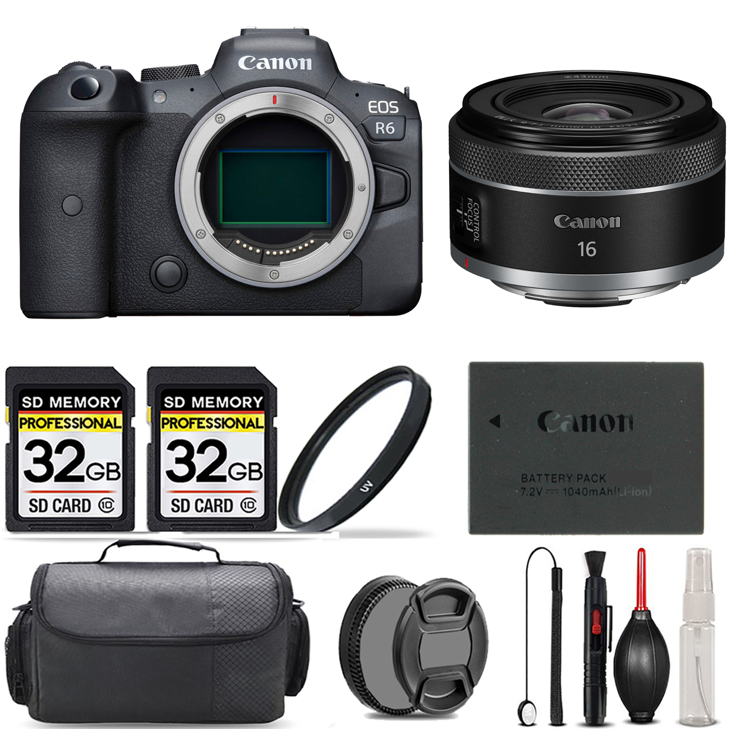 EOS R6 Mirrorless Camera + 16mm STM Lens + UV Filter + 64GB + Bag & More! *FREE SHIPPING*