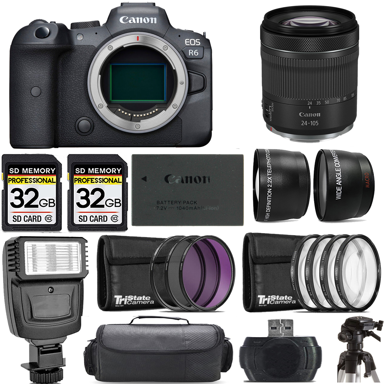 EOS R6 Mirrorless Camera + 24-105mm f/4-7.1 IS STM Lens + Flash - Kit *FREE SHIPPING*