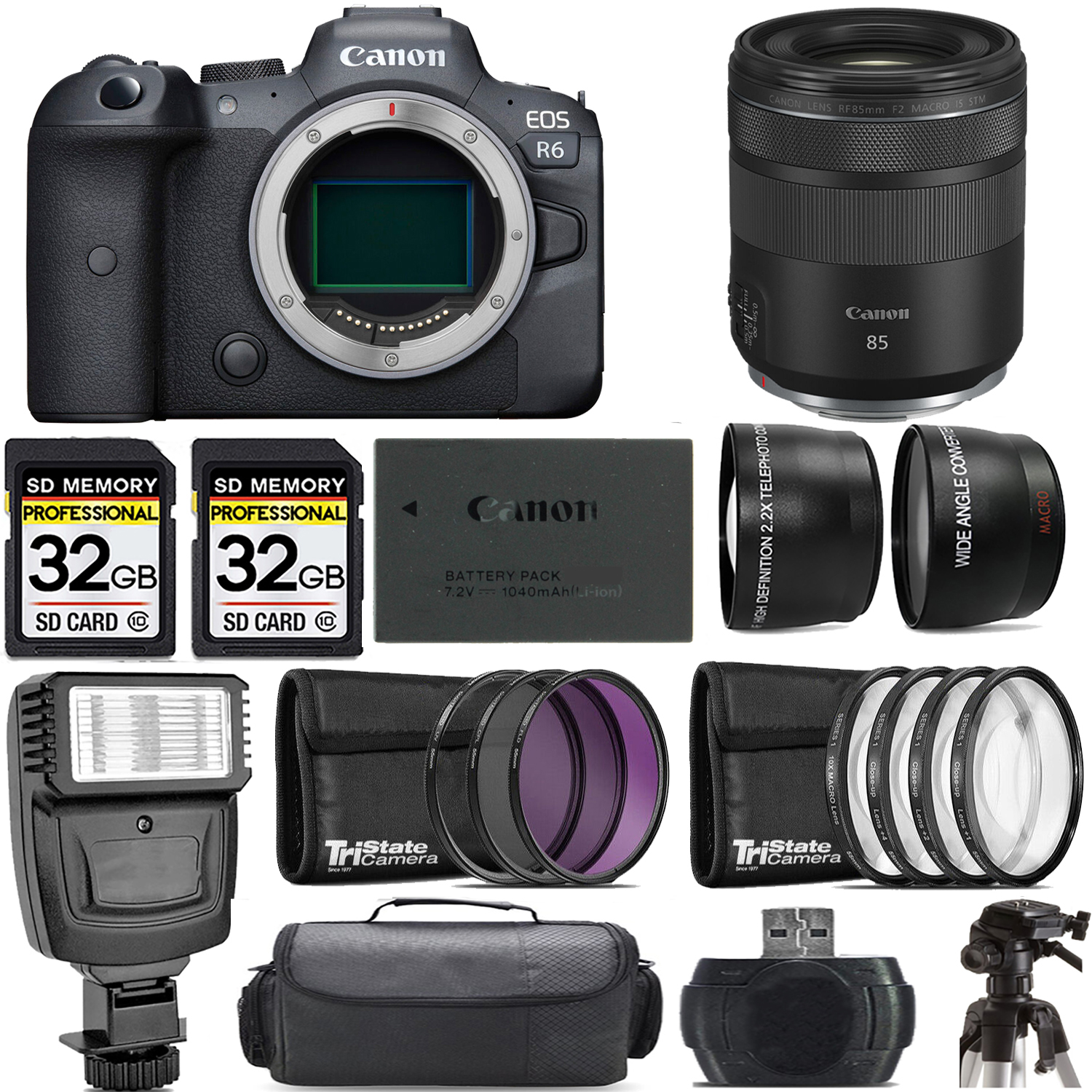 EOS R6 Mirrorless Camera + 85mm f/2 Macro IS STM Lens + Flash - Kit *FREE SHIPPING*