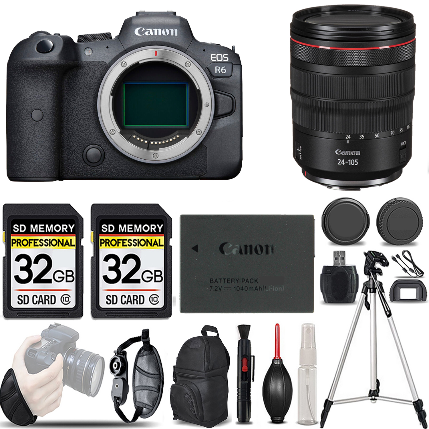 EOS R6 Mirrorless Camera + 24-105mm f/4 L IS USM Lens - LOADED KIT *FREE SHIPPING*