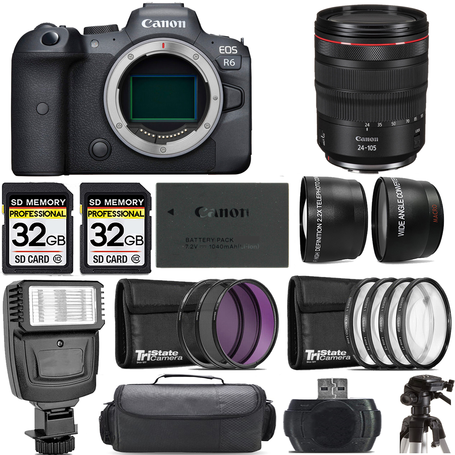 EOS R6 Mirrorless Camera + 24-105mm f/4 L IS USM Lens + Flash - Kit *FREE SHIPPING*