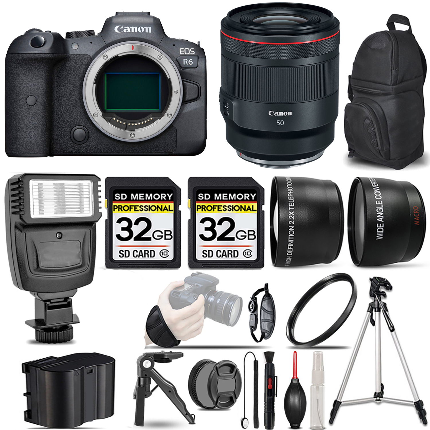 EOS R6 Mirrorless Camera + 50mm f/1.2 L USM Lens + Flash + 64GB - Kit *FREE SHIPPING*