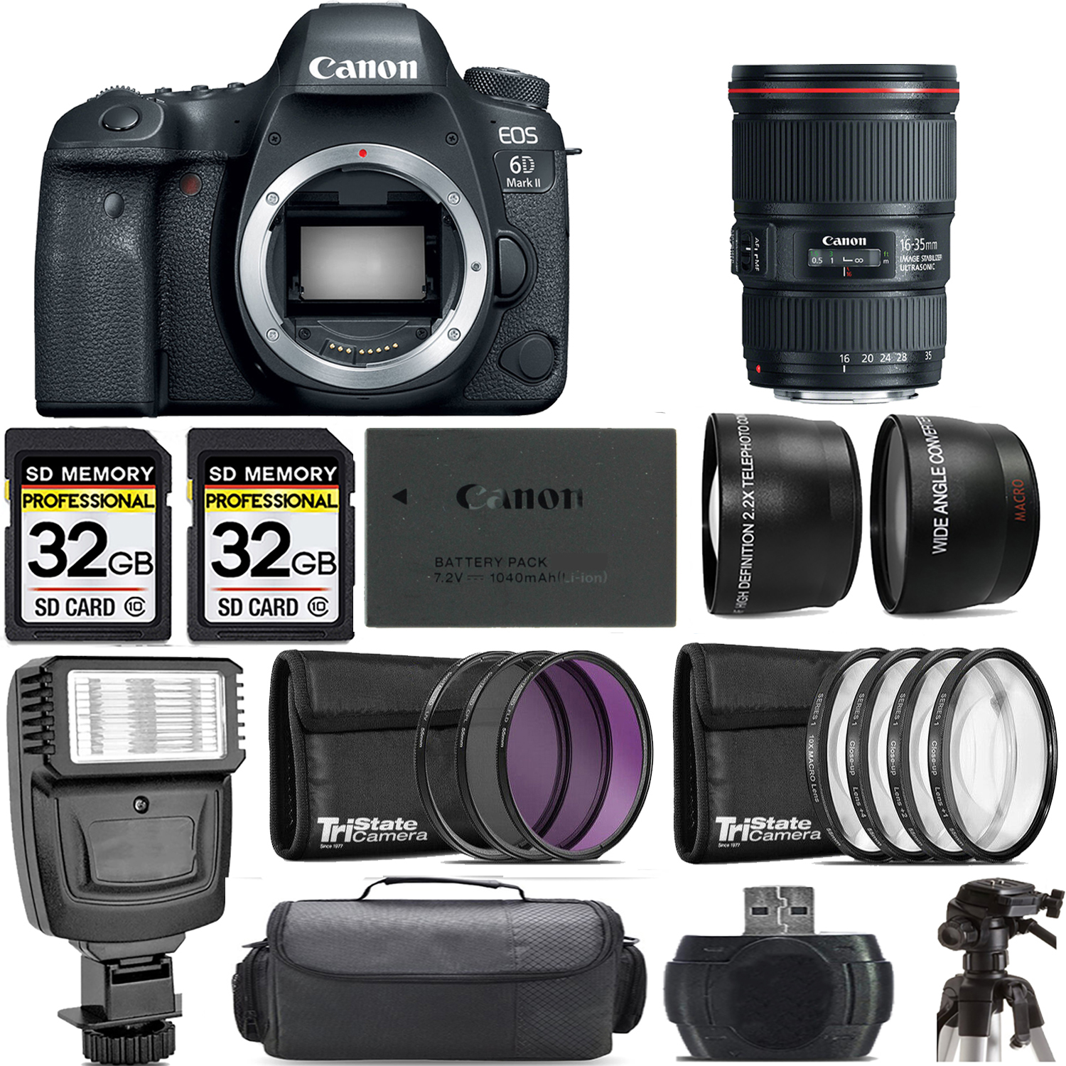 EOS 6D Mark II DSLR Camera + 16- 35mm f/4L IS USM Lens + Flash - Kit *FREE SHIPPING*