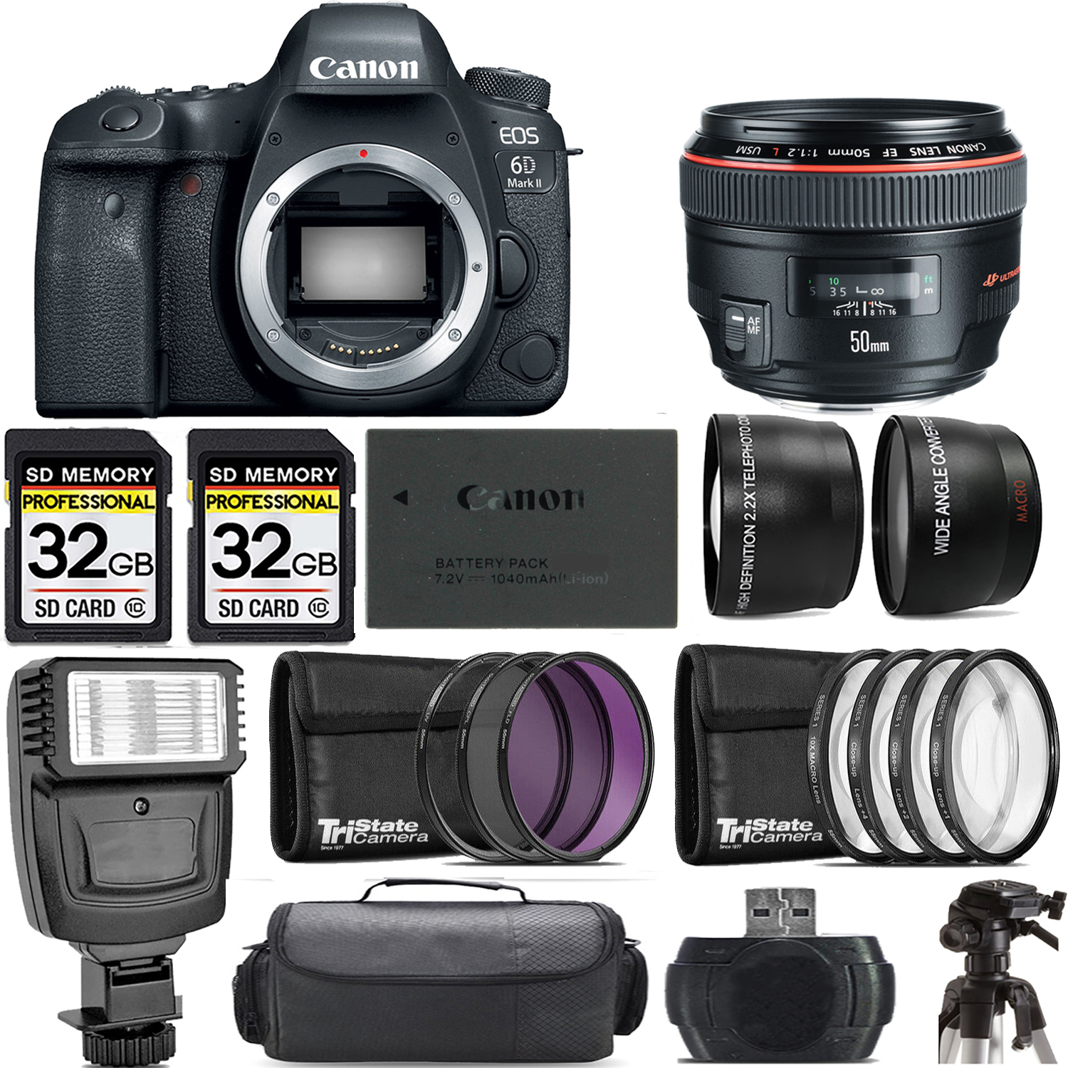 EOS 6D Mark II DSLR Camera +50mm f/1.2L USM Lens +Flash- Kit *FREE SHIPPING*