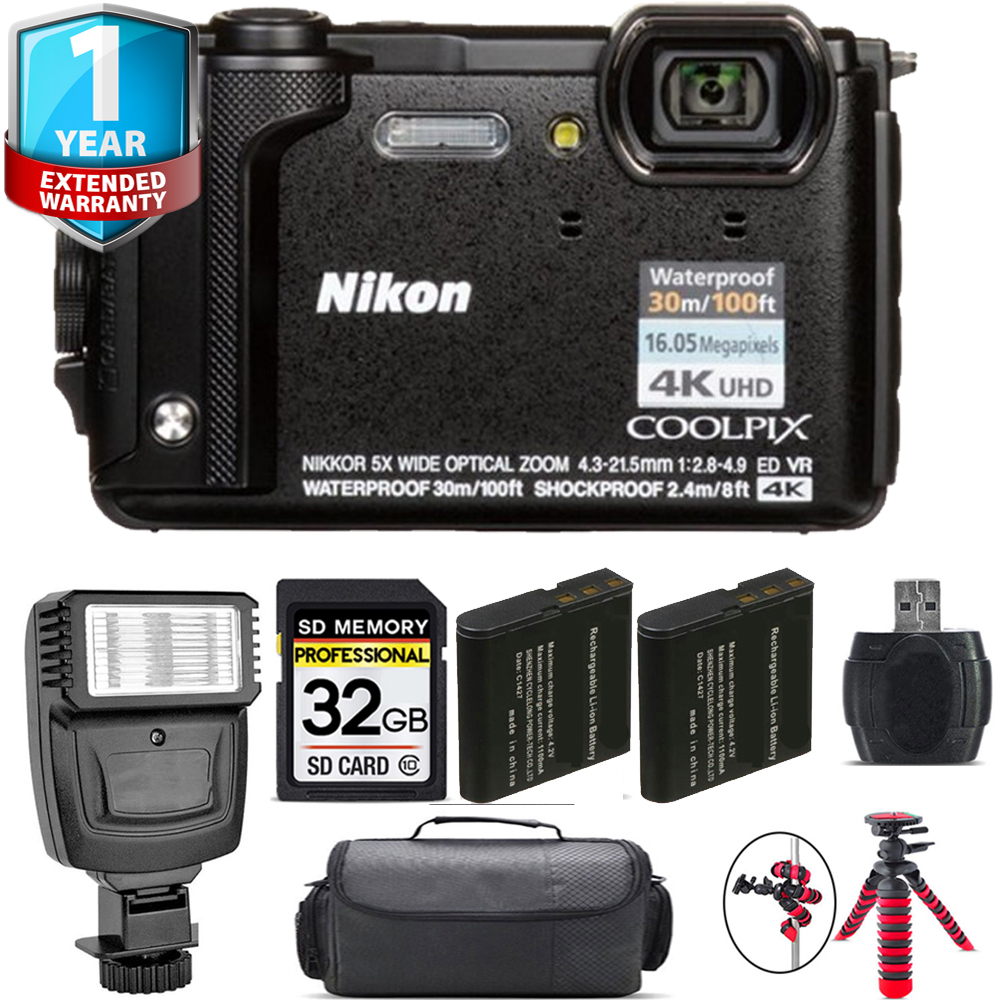カメラ デジタルカメラ COOLPIX W300 Camera (Black) + Extra Battery + 1 Year Extended Warranty +  32GB *FREE SHIPPING*