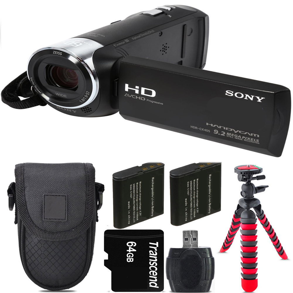HDR-CX405 HD Handycam + Extra Battery + Tripod + 64GB Kit *FREE SHIPPING*