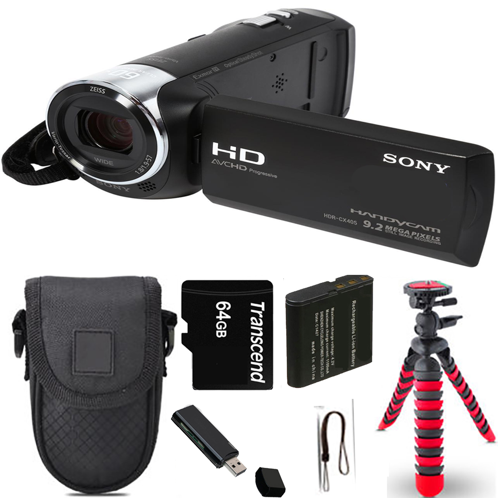 HDR-CX405 HD Handycam + Spider Tripod + Case - 64GB Kit *FREE SHIPPING*