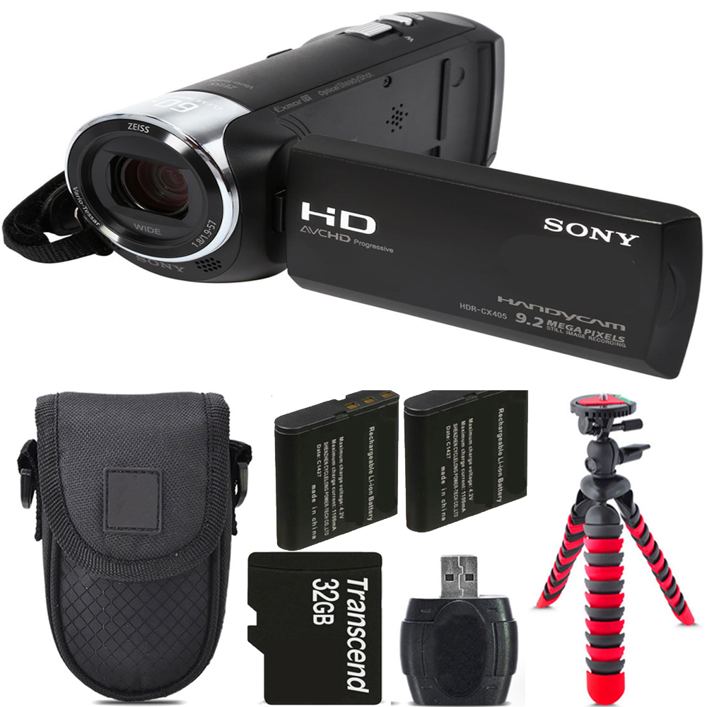 HDR-CX405 HD Handycam + Extra Battery + Tripod + Case - 32GB Kit *FREE SHIPPING*