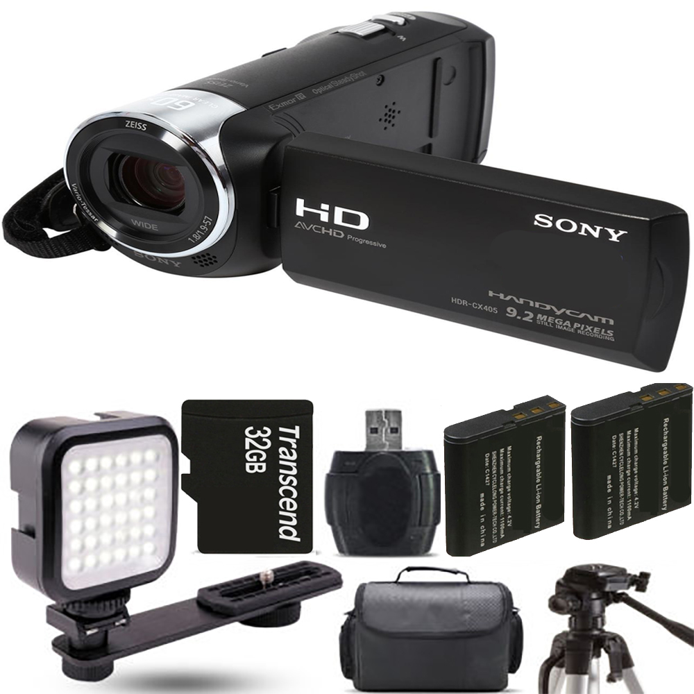 HDR-CX405 HD Handycam + Extra Battery + LED - 32GB Kit *FREE SHIPPING*