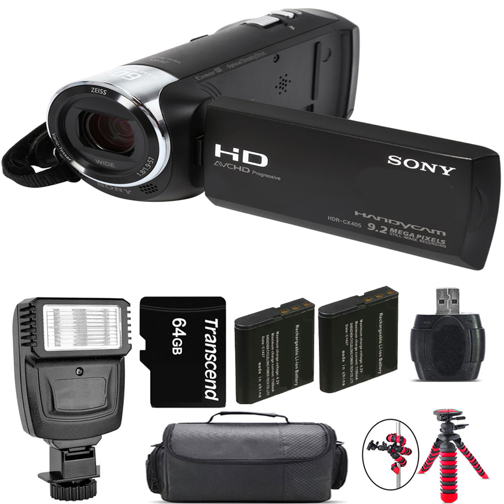 HDR-CX405 HD Handycam + Extra Battery + Flash - 64GB Kit *FREE SHIPPING*