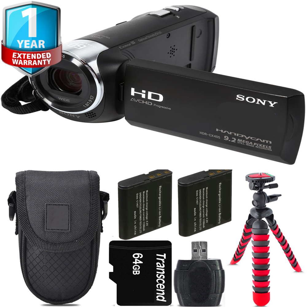 HDR-CX405 HD Handycam + Extra Battery + 1 Year Extended Warranty - 64GB *FREE SHIPPING*