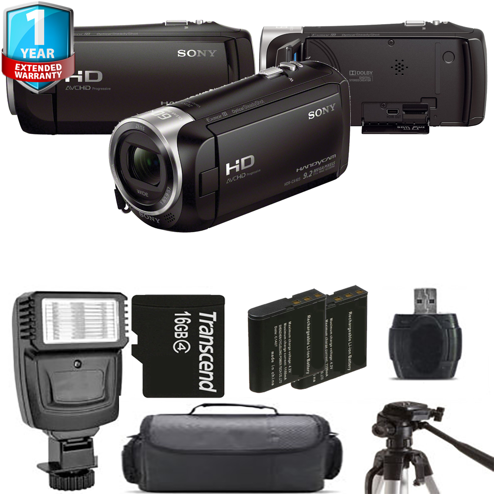 HDR-CX405 HD Handycam + Extra Battery + Flash + 1 Year Extended Warranty *FREE SHIPPING*