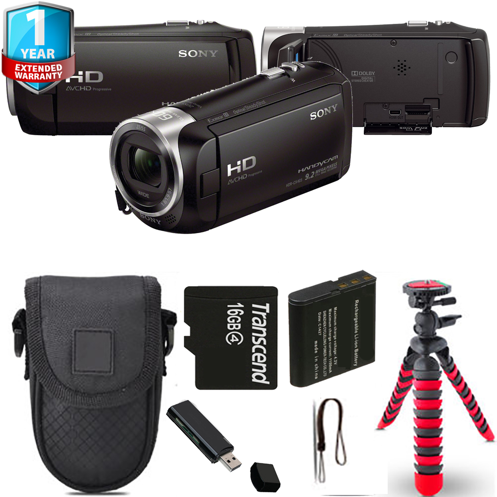 HDR-CX405 HD Handycam + Spider Tripod + Case + 1 Year Extended Warranty *FREE SHIPPING*
