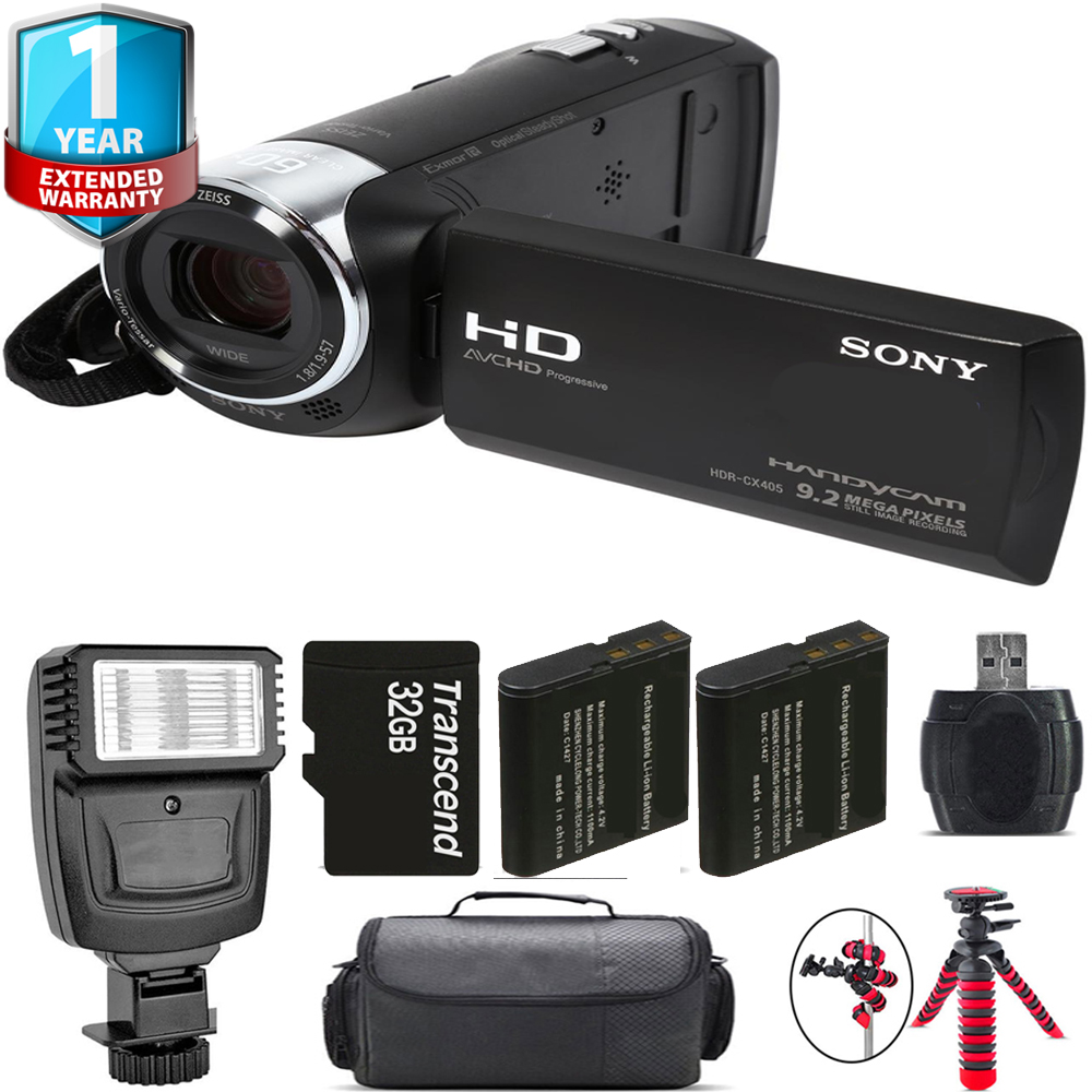 HDR-CX405 HD Handycam + Extra Battery + 1 Year Extended Warranty + 32GB *FREE SHIPPING*