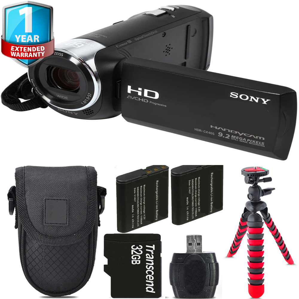 HDR-CX405 HD Handycam + 1 Year Extended Warranty + Tripod + Case - 32GB *FREE SHIPPING*